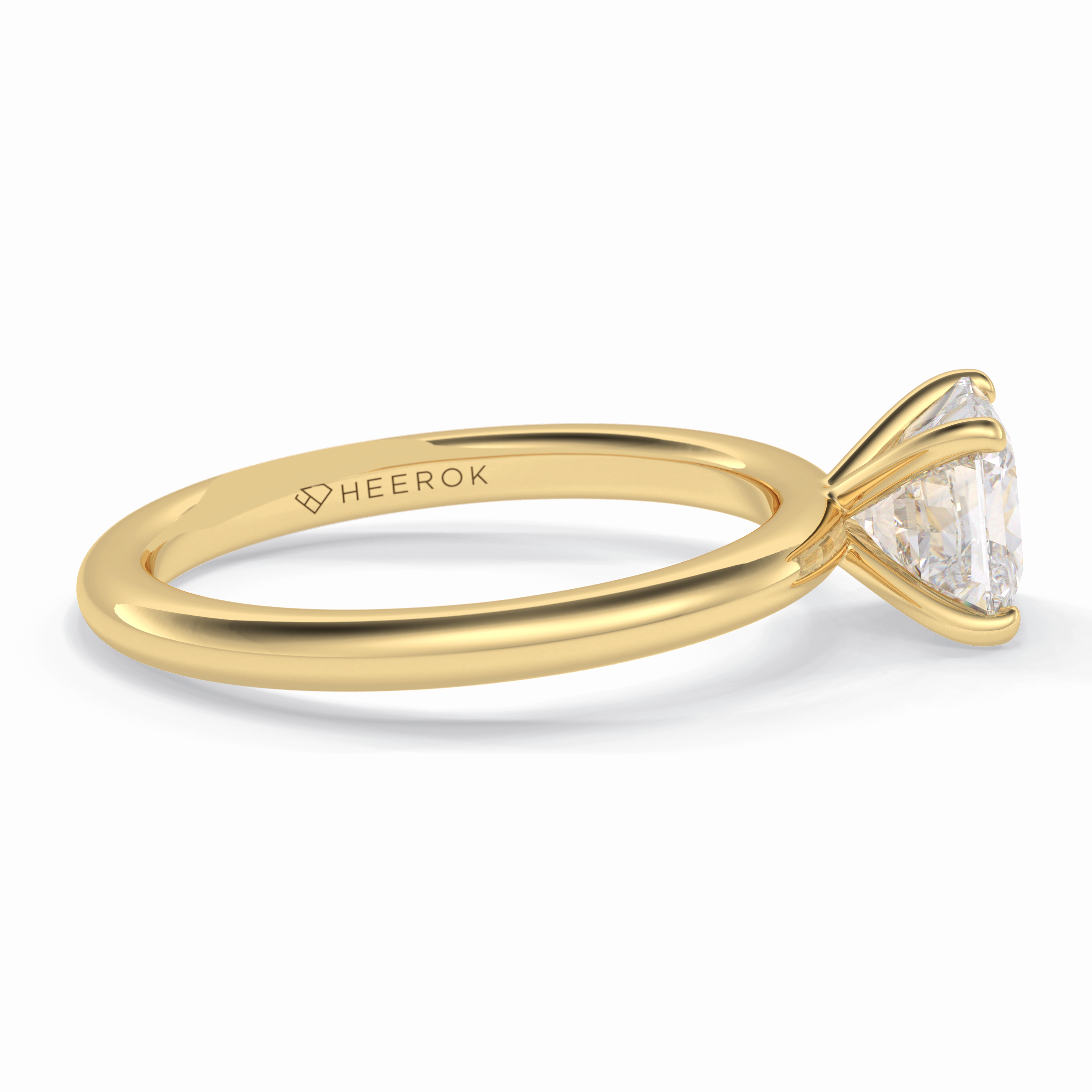 Lustrous Vertex 2.00 Carat Asscher VS1 Lab-Grown Solitaire Engagement Ring in 18K Gold