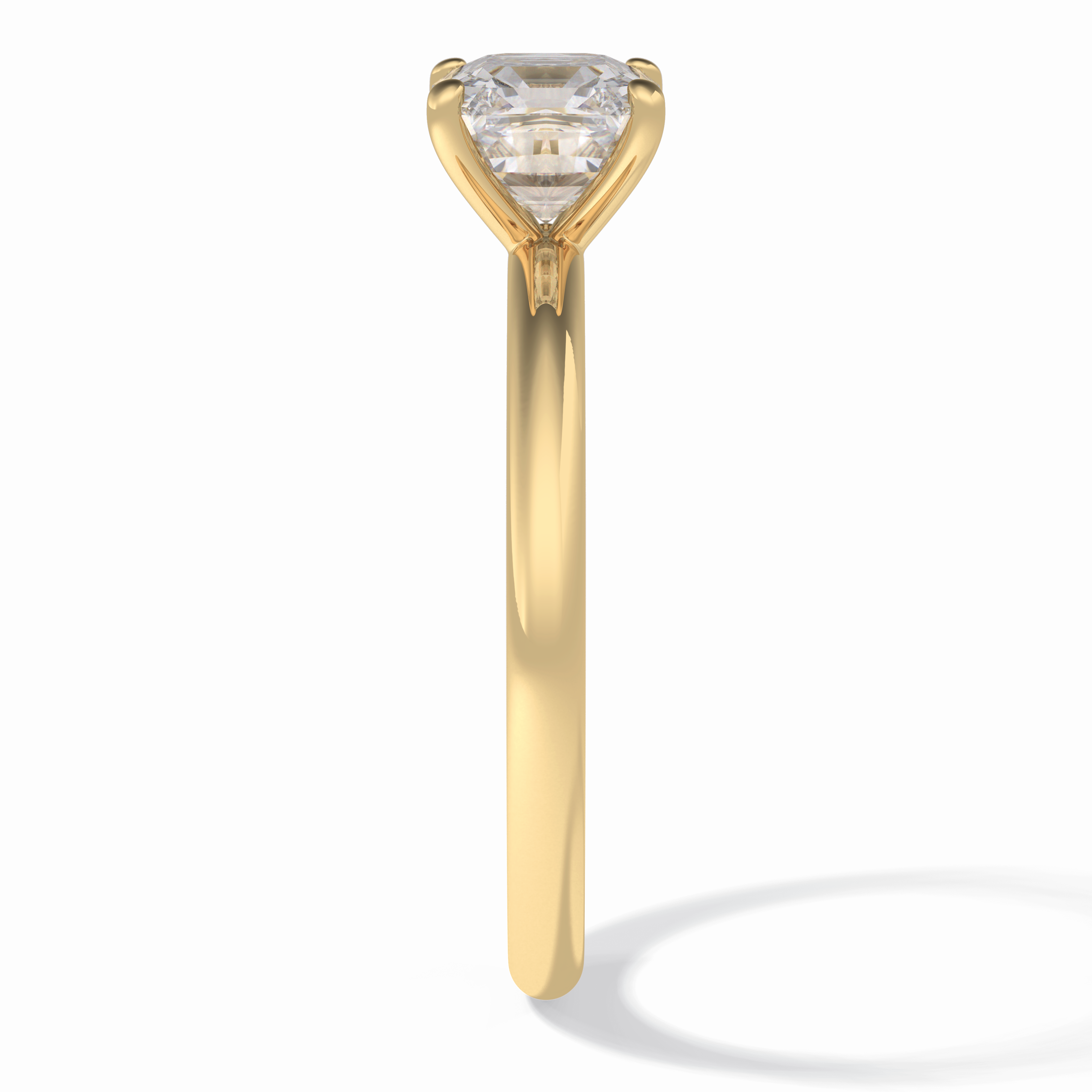 Lustrous Vertex 2.00 Carat Asscher VS1 Lab-Grown Solitaire Engagement Ring in 18K Gold