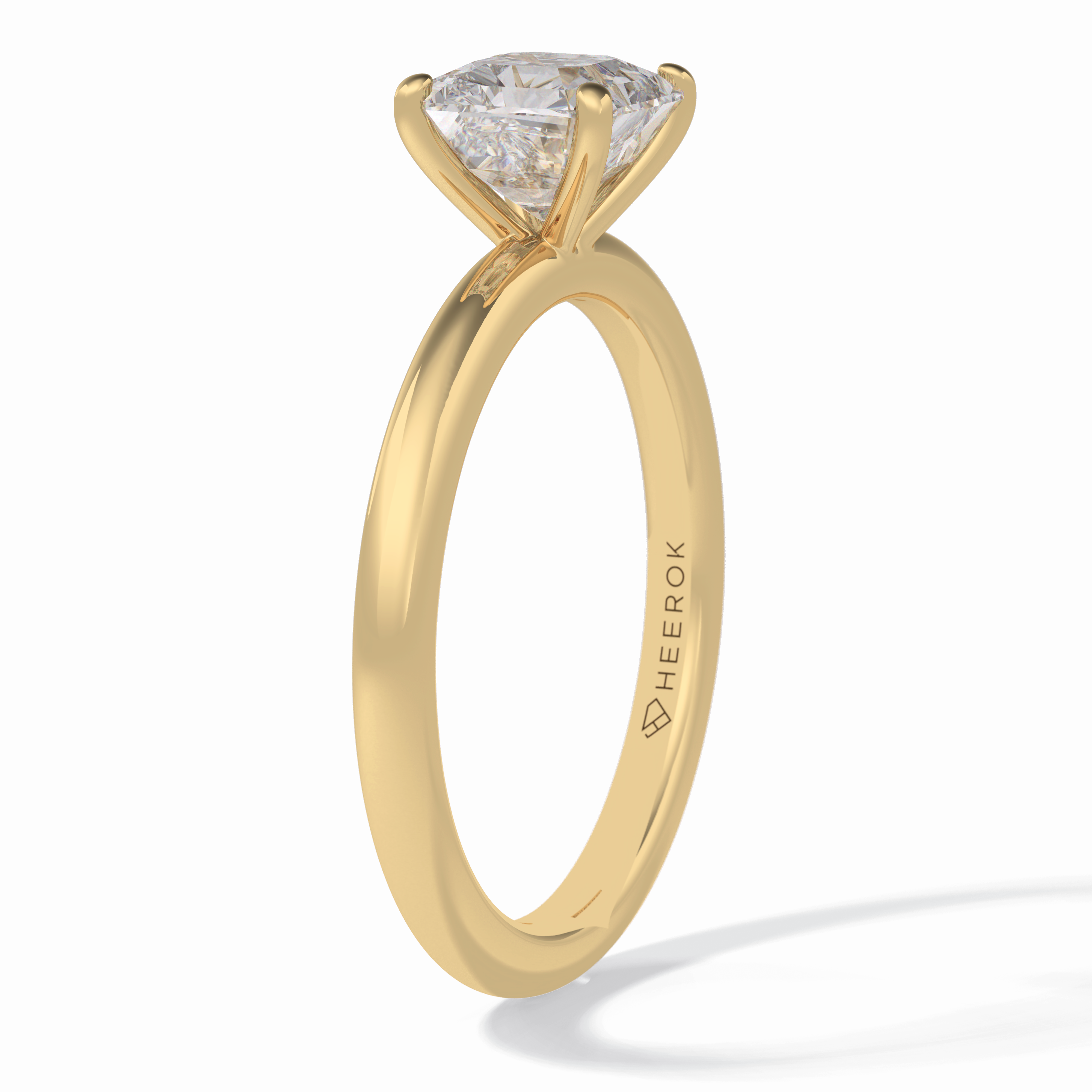 Lustrous Vertex 2.00 Carat Asscher VS1 Lab-Grown Solitaire Engagement Ring in 18K Gold