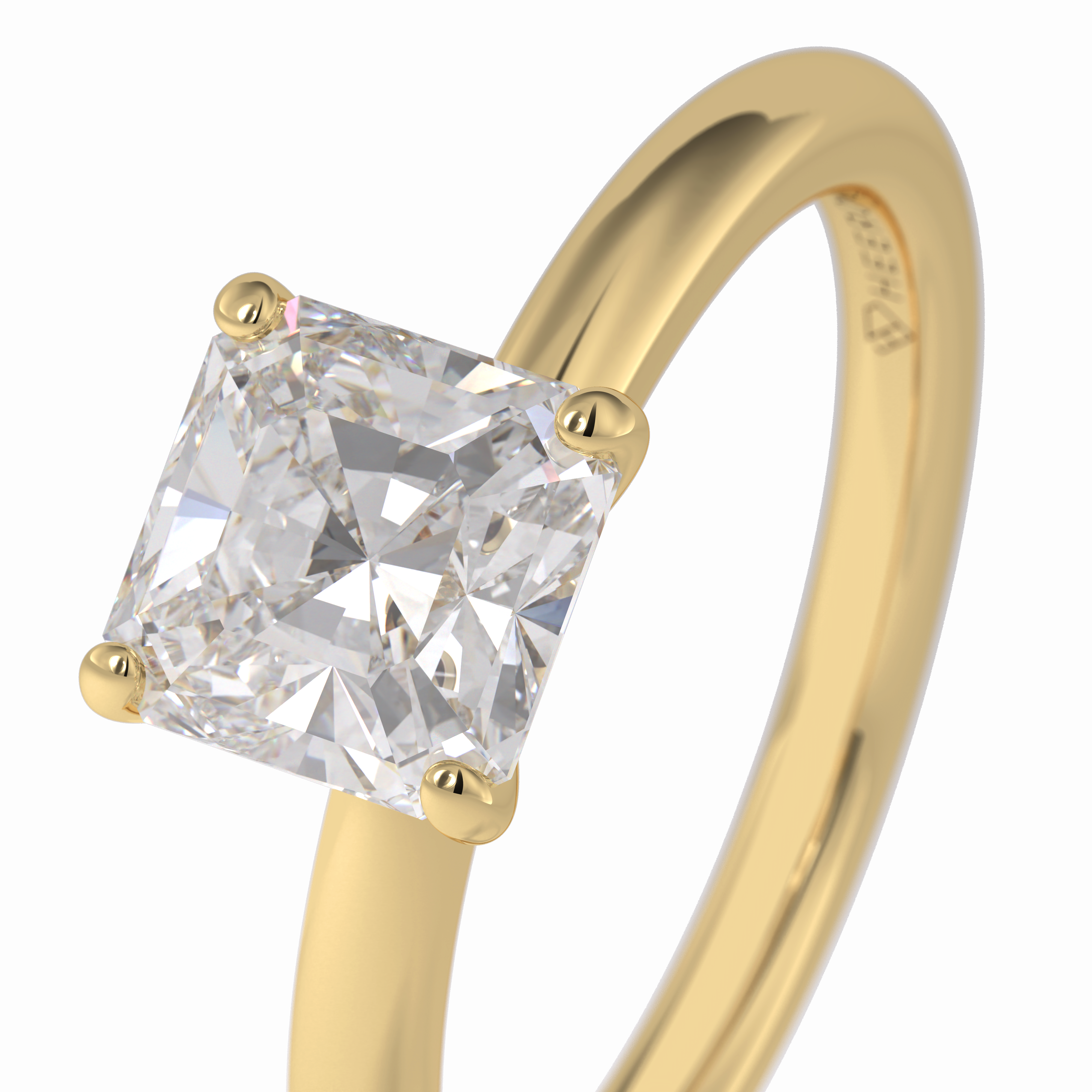 Lustrous Vertex 2.00 Carat Asscher VS1 Lab-Grown Solitaire Engagement Ring in 18K Gold