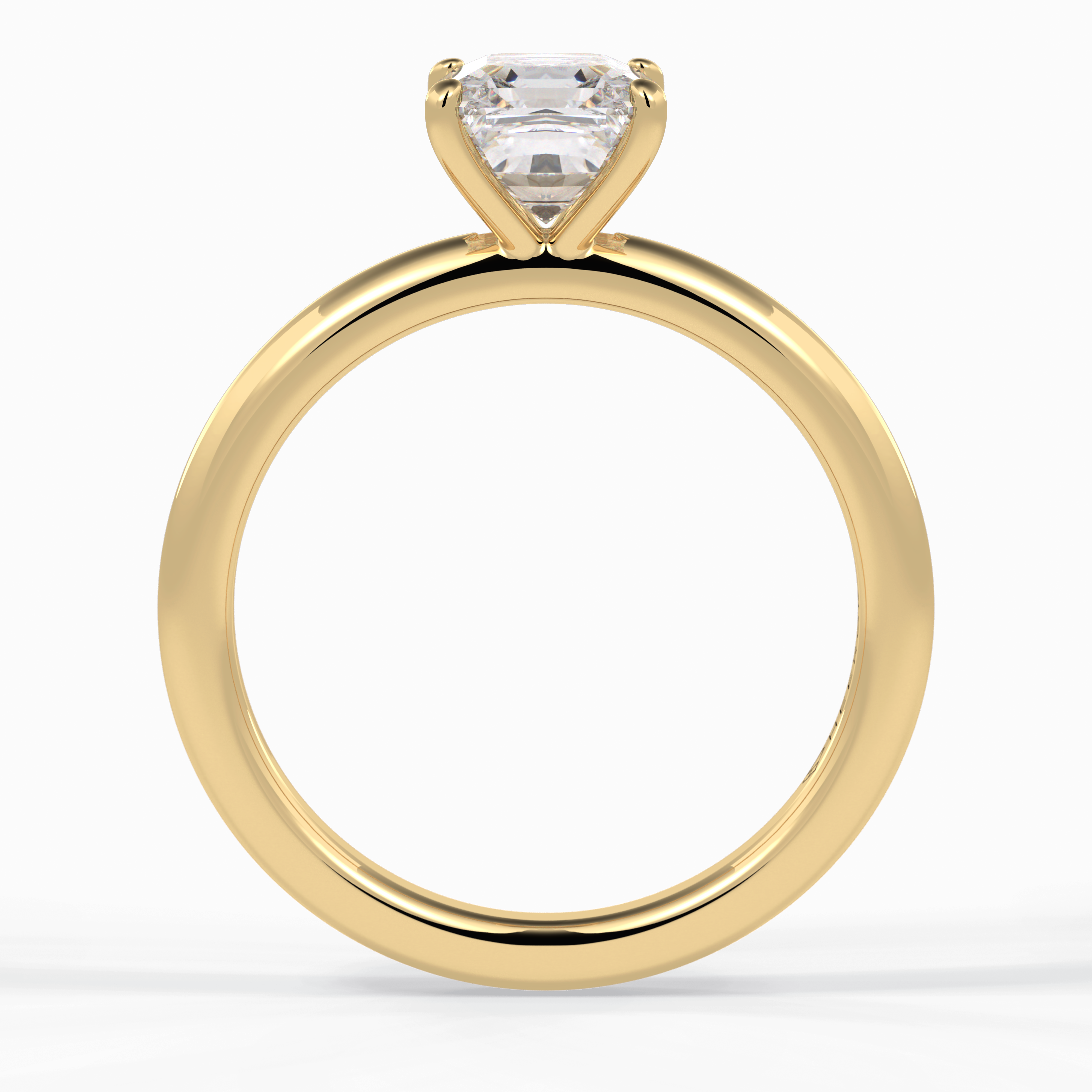 Lustrous Vertex 2.00 Carat Asscher VS1 Lab-Grown Solitaire Engagement Ring in 18K Gold