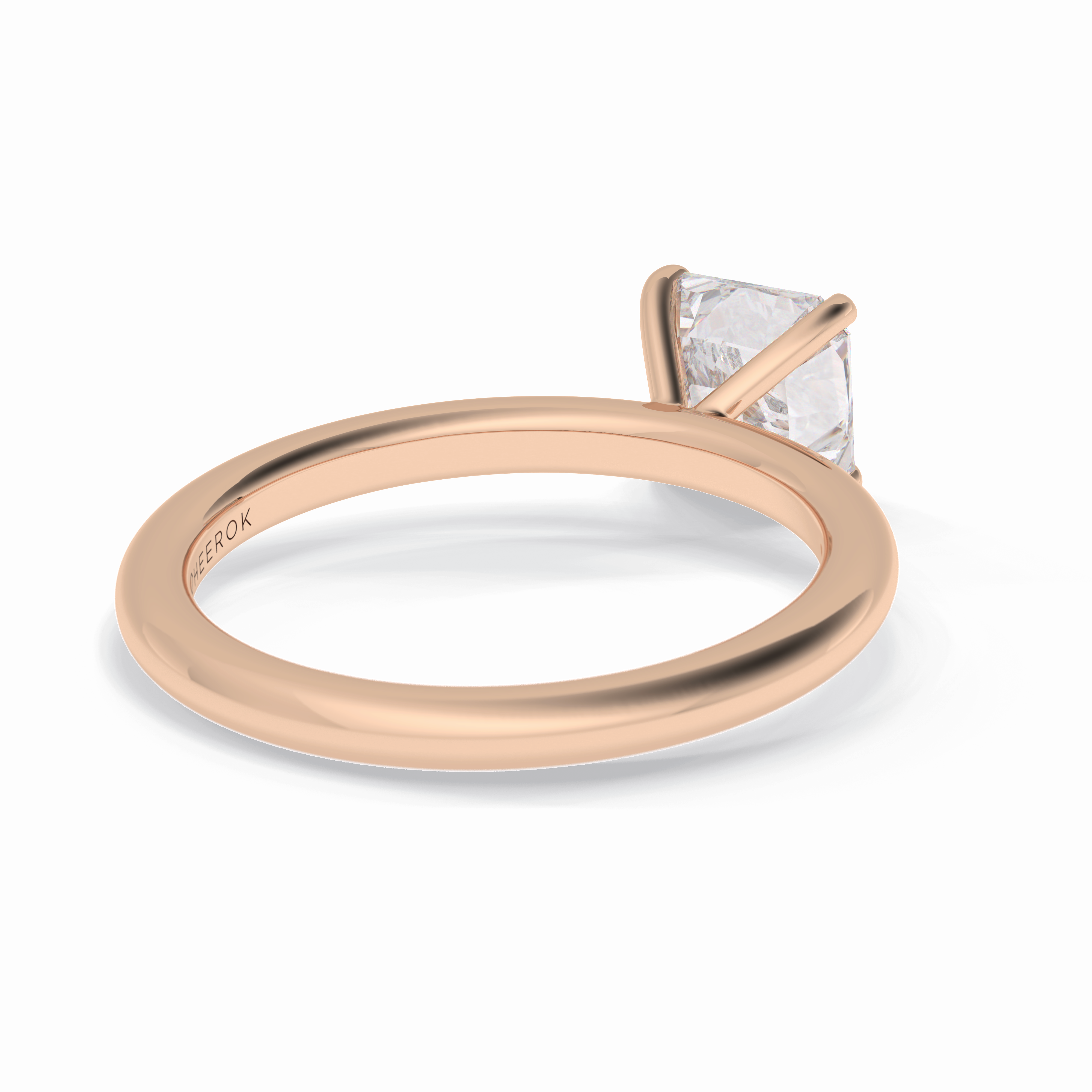 Lustrous Vertex 2.00 Carat Asscher VS1 Lab-Grown Solitaire Engagement Ring in 18K Gold