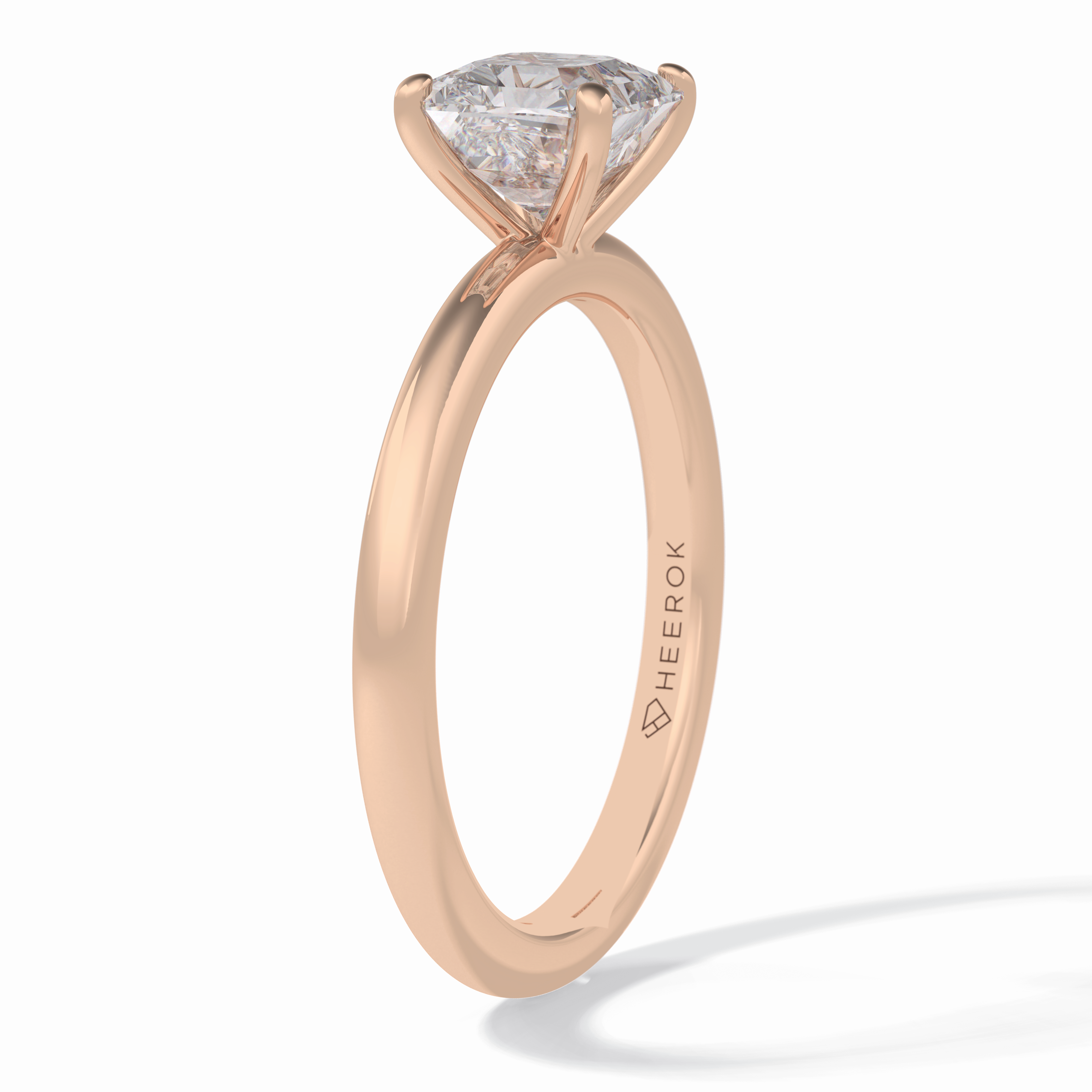 Lustrous Vertex 2.00 Carat Asscher VS1 Lab-Grown Solitaire Engagement Ring in 18K Gold