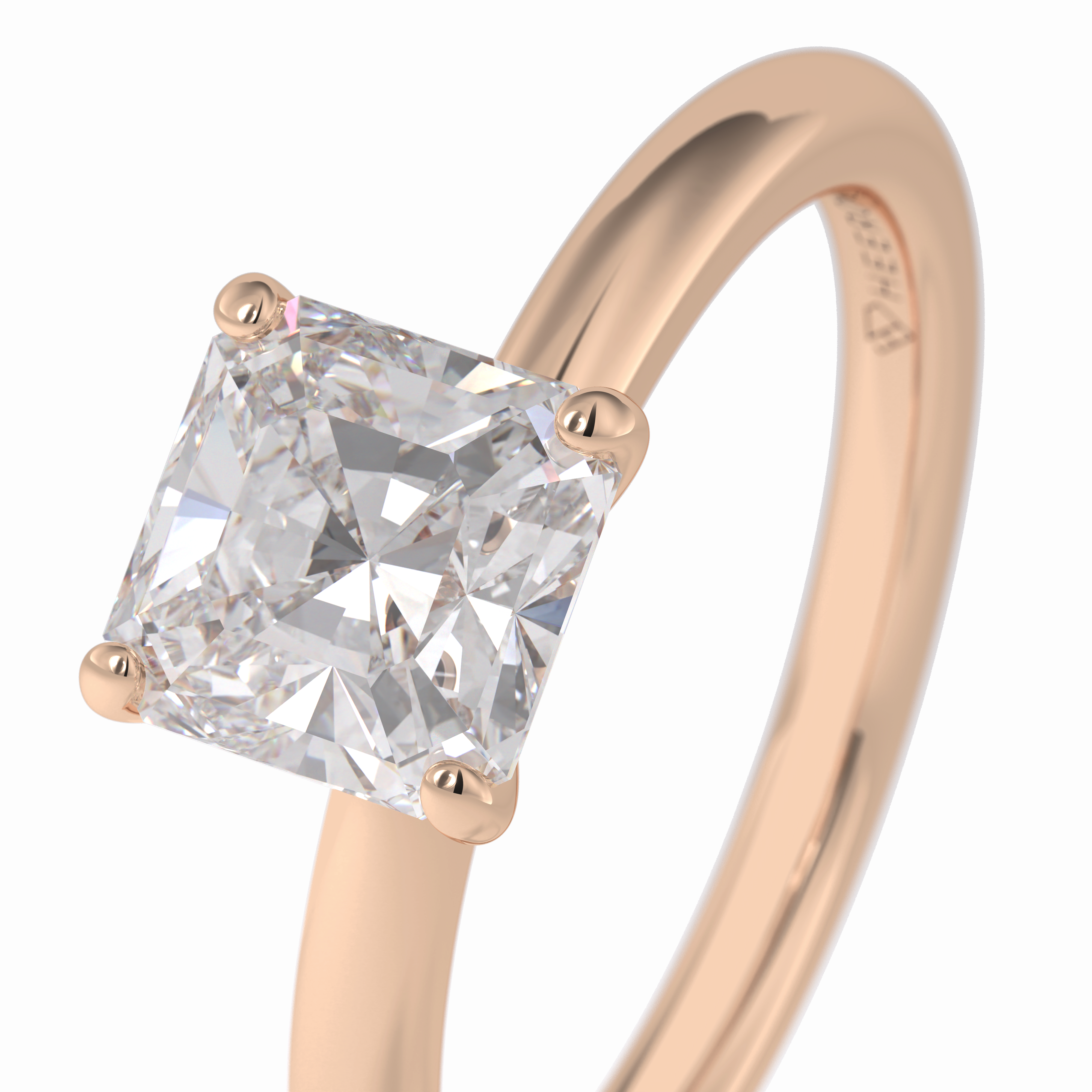 Lustrous Vertex 2.00 Carat Asscher VS1 Lab-Grown Solitaire Engagement Ring in 18K Gold