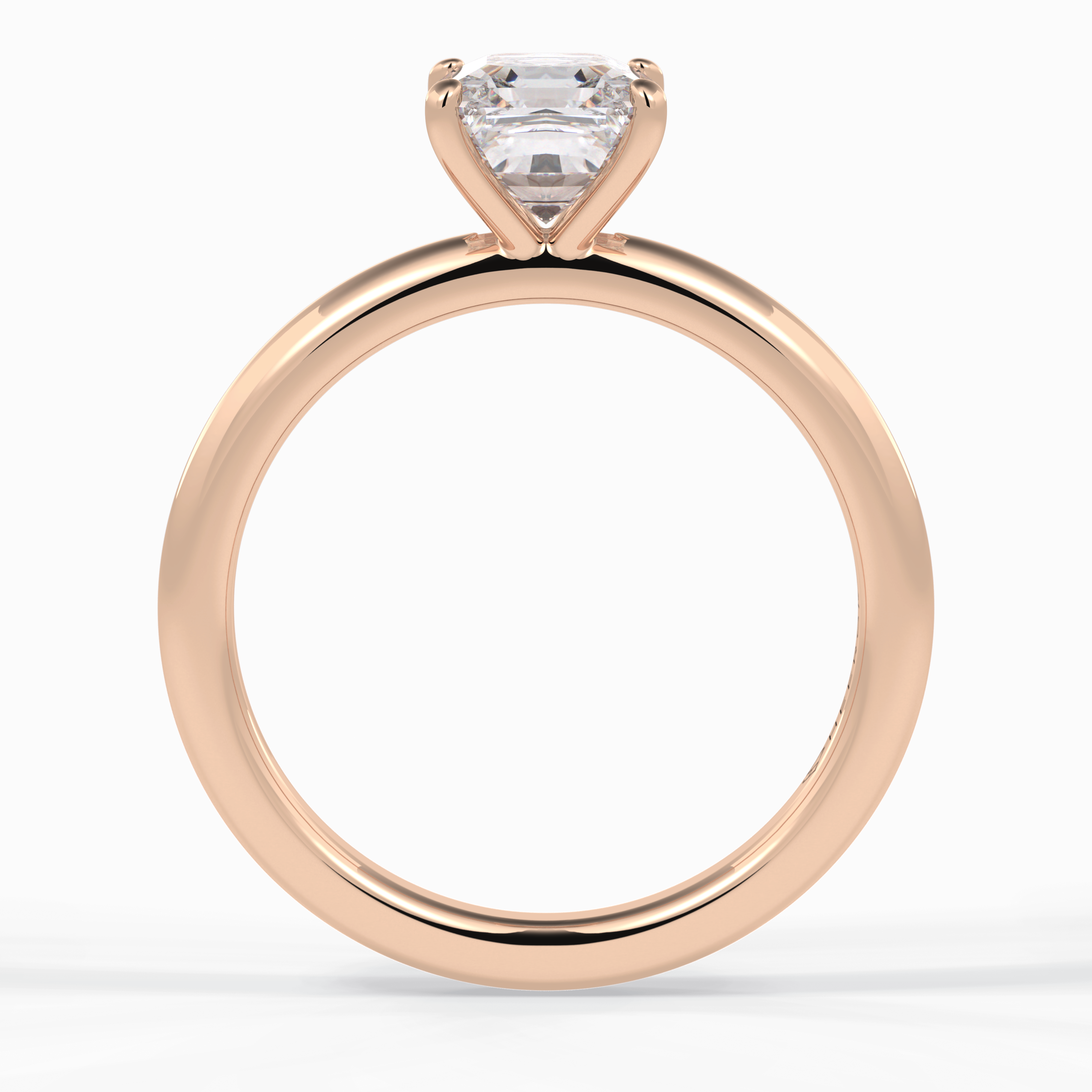 Lustrous Vertex 2.00 Carat Asscher VS1 Lab-Grown Solitaire Engagement Ring in 18K Gold