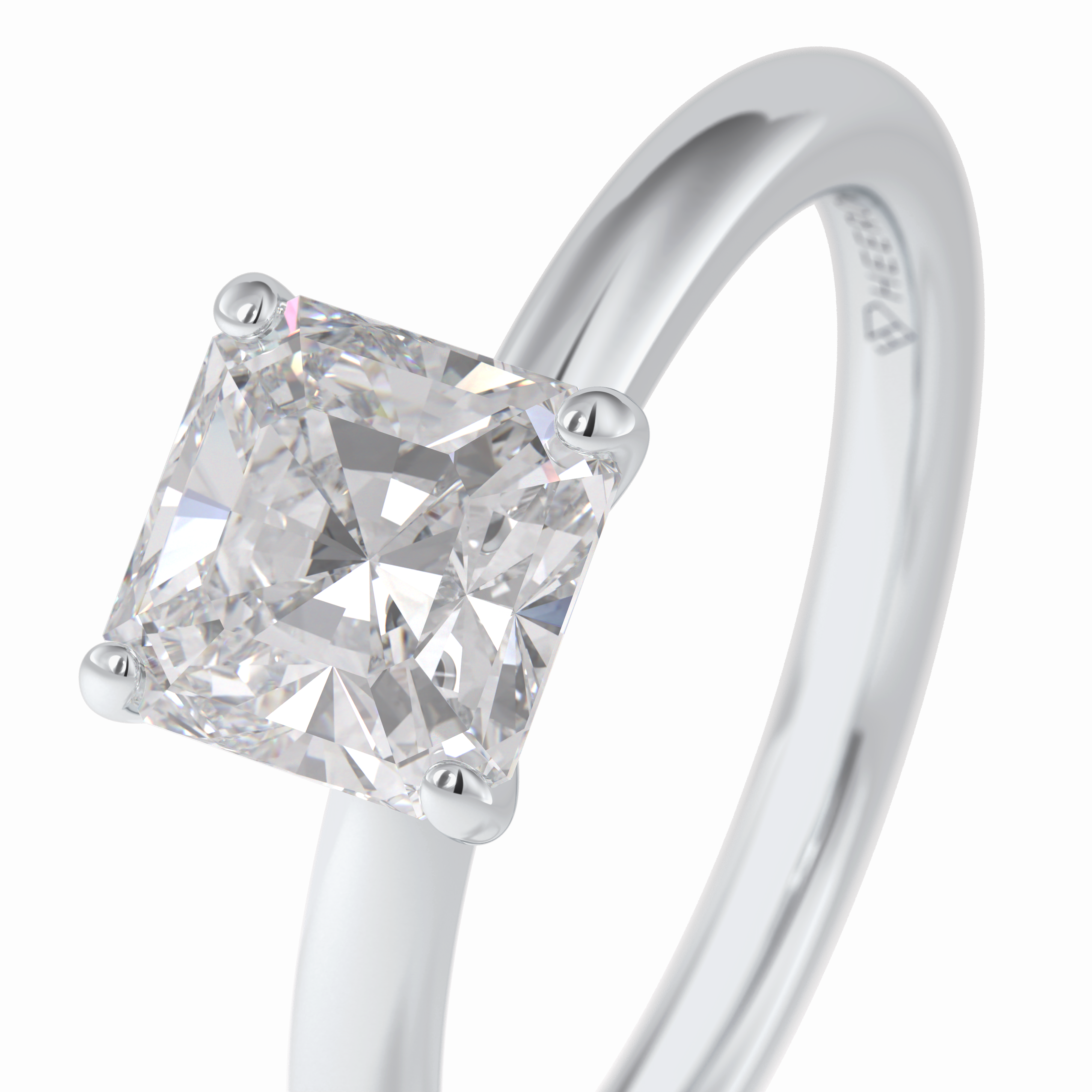 Lustrous Vertex 2.00 Carat Asscher VS1 Lab-Grown Solitaire Engagement Ring in 18K Gold