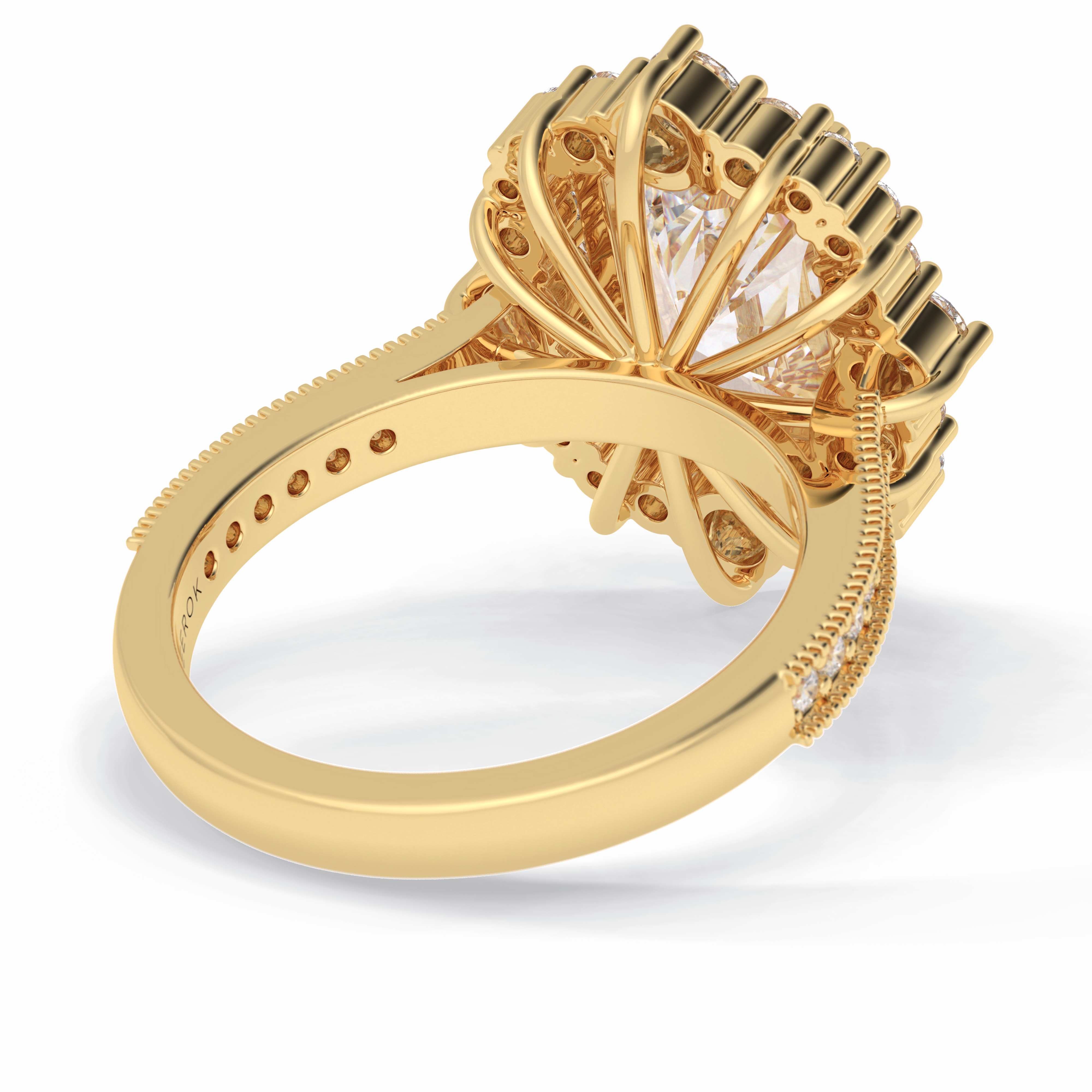 Lumina Crest 3.74 Carat Radiant VS1 Lab-Grown Halo Engagement Ring in 18K Gold