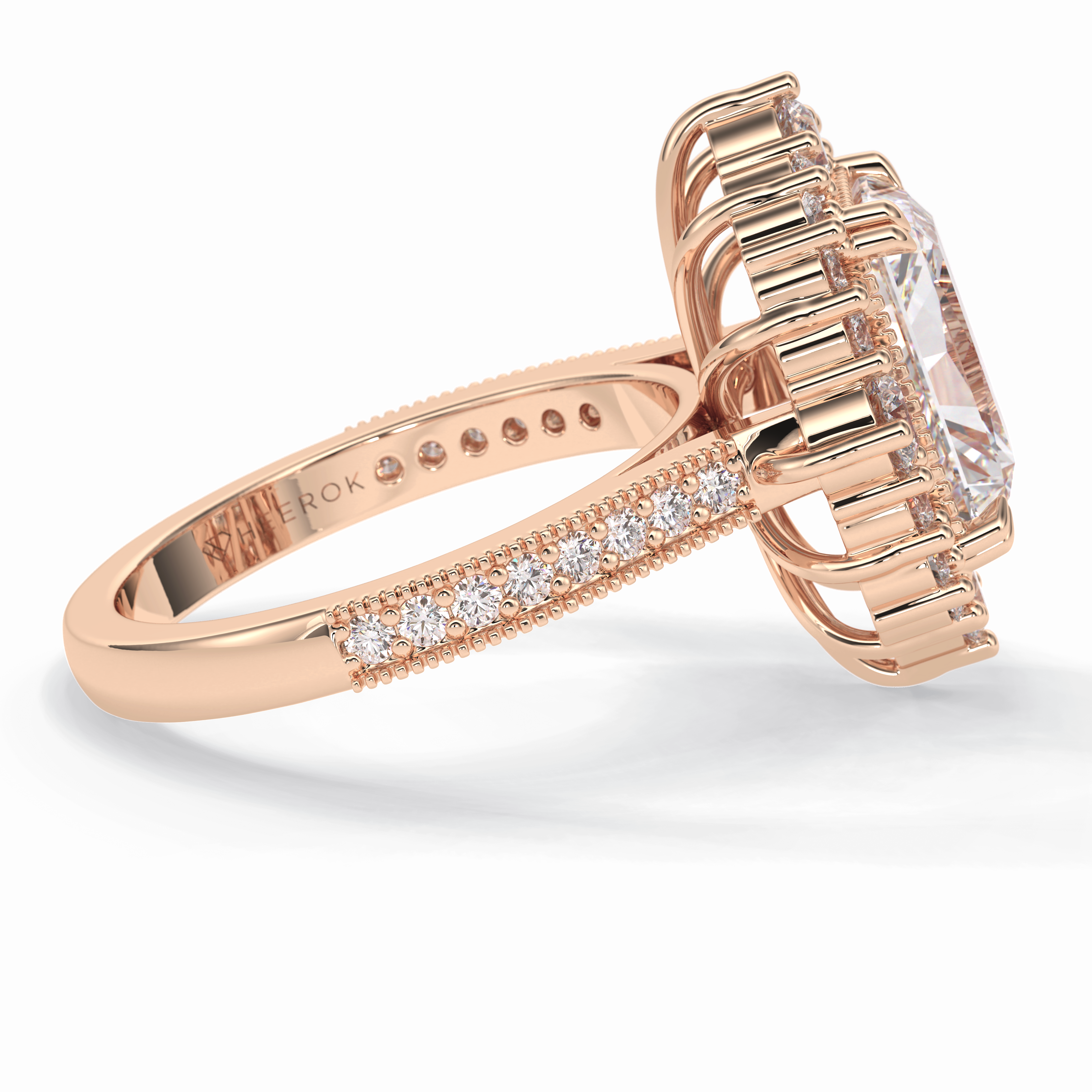 Lumina Crest 3.74 Carat Radiant VS1 Lab-Grown Halo Engagement Ring in 18K Gold