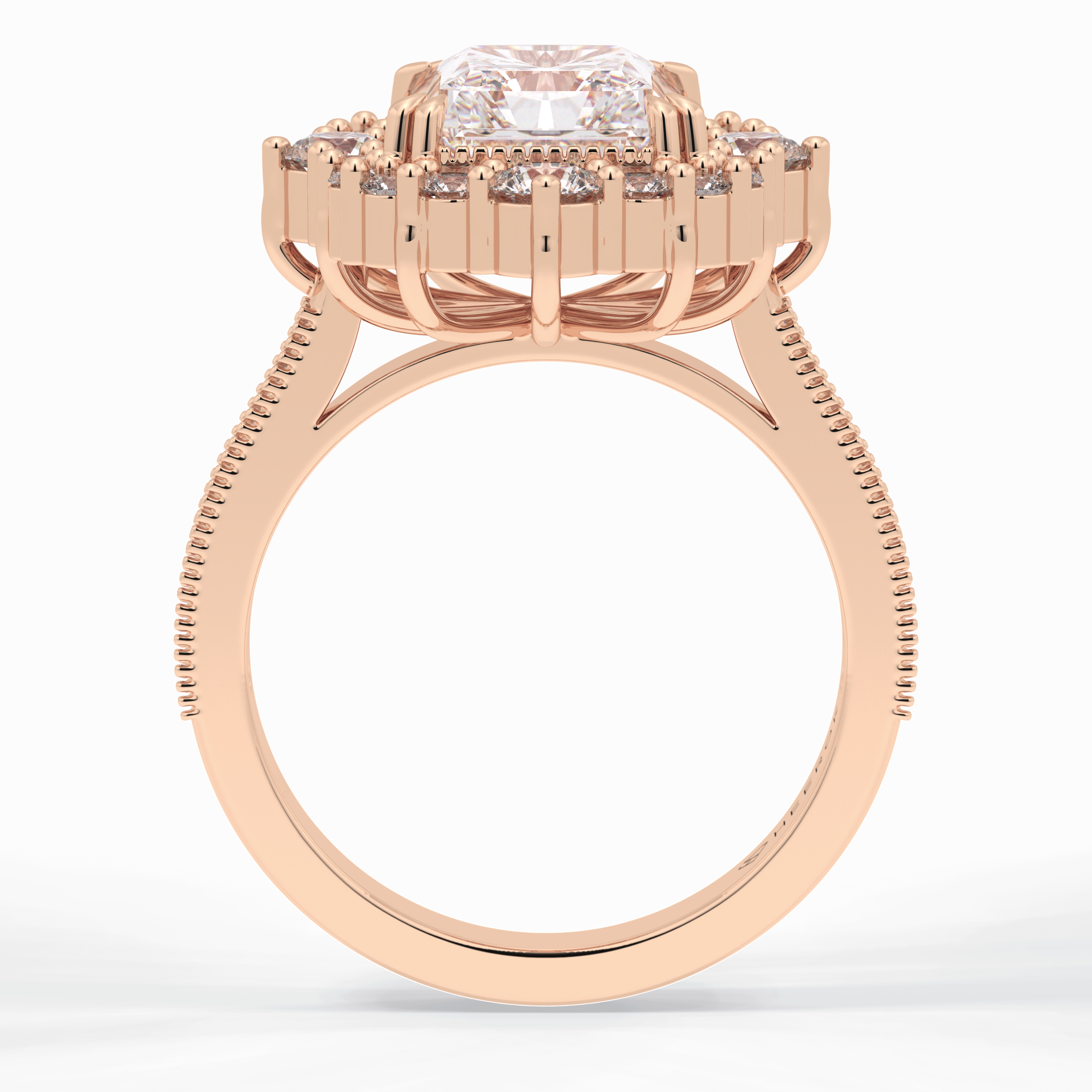 Lumina Crest 3.74 Carat Radiant VS1 Lab-Grown Halo Engagement Ring in 18K Gold