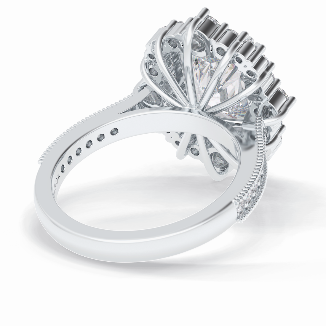 Lumina Crest 3.74 Carat Radiant VS1 Lab-Grown Halo Engagement Ring in 18K Gold