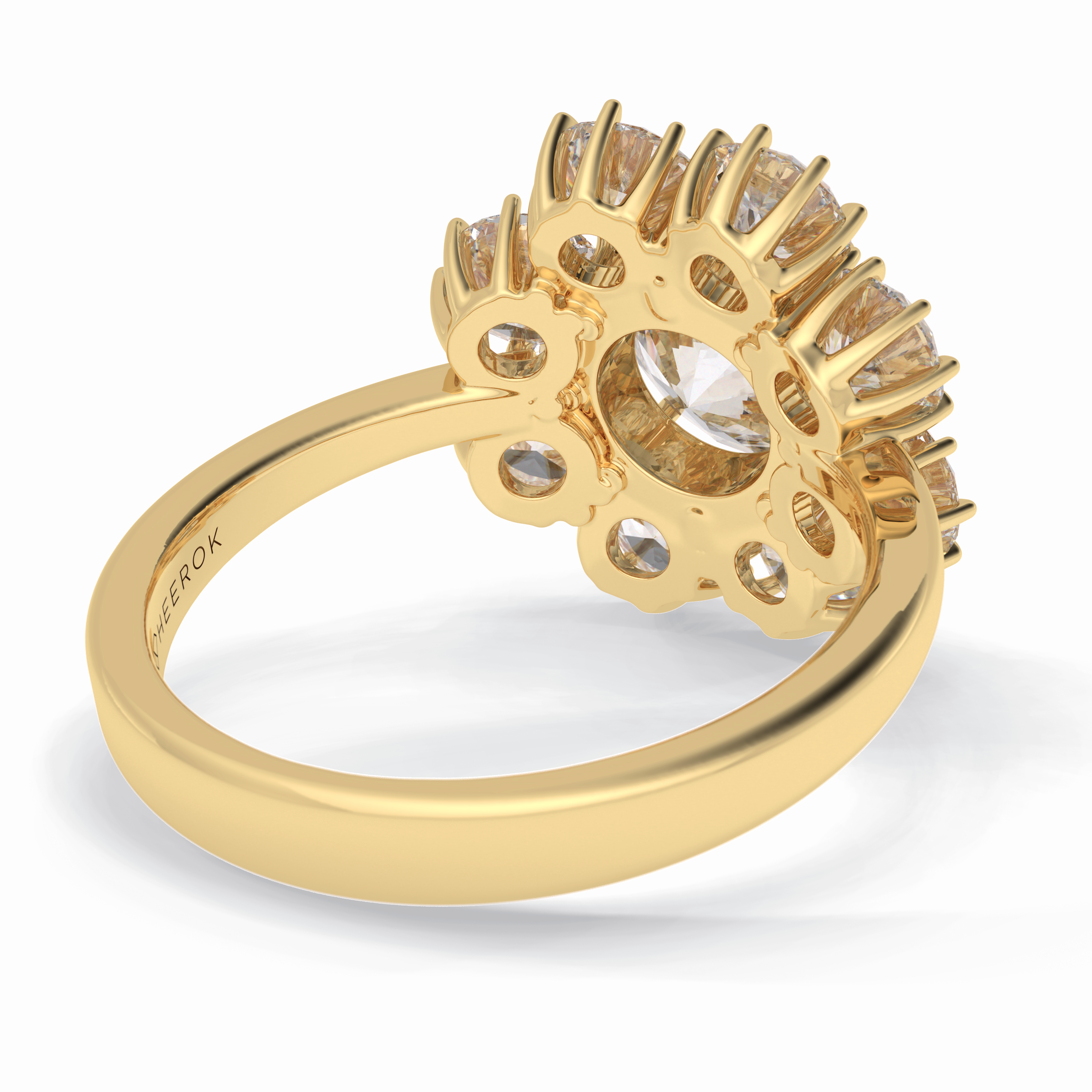 Starfire 1.34 Carat Round VS1 Lab-Grown Halo Engagement Ring in 18K Gold