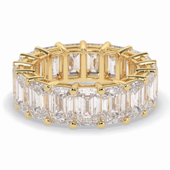 Harmony Spark 10.23 Carat Emerald VVS1 Full Eternity Lab-Grown Wedding Band in 18K Yellow Gold