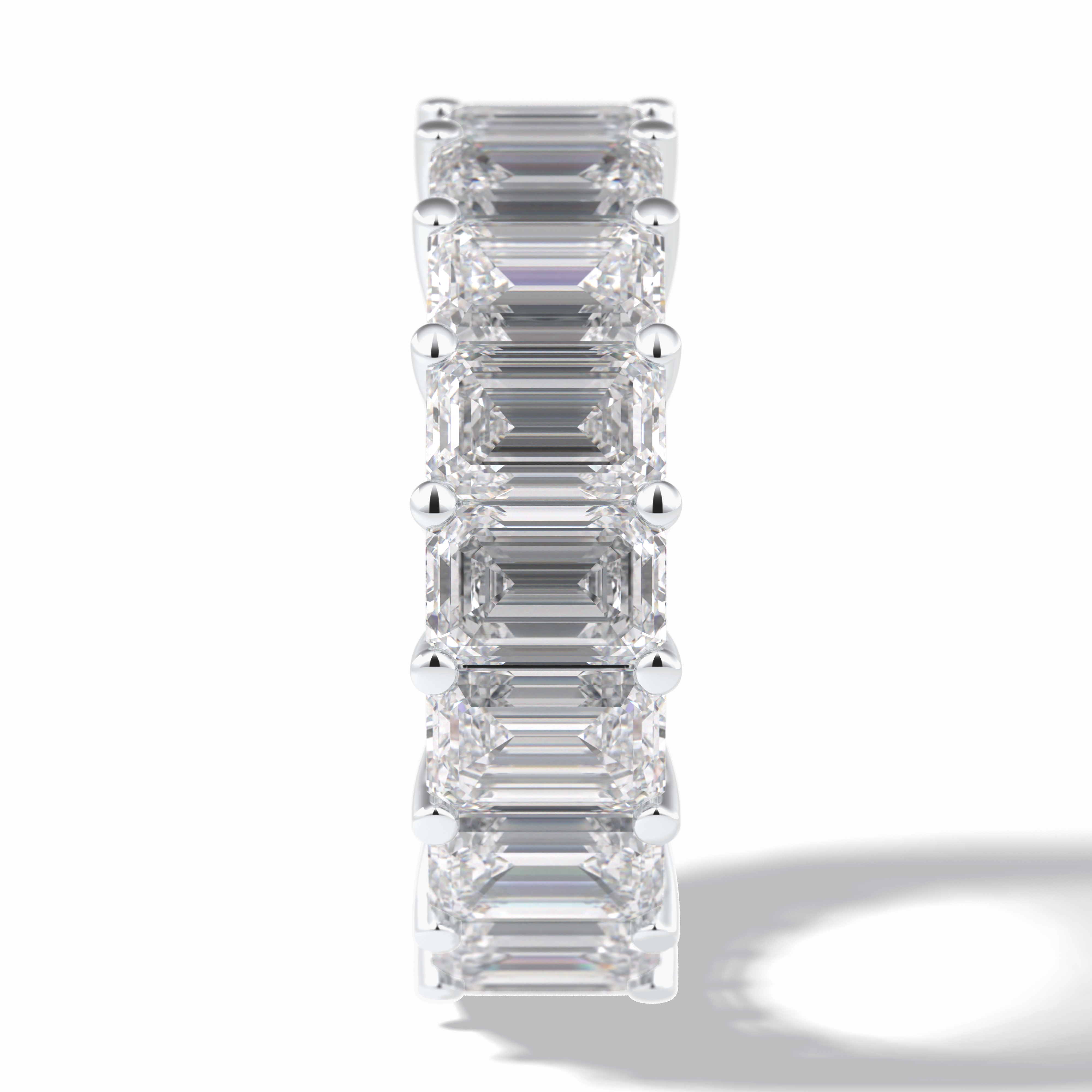 Harmony Spark 10.23 Carat Emerald VVS1 Full Eternity Lab-Grown Wedding Band in 18K White Gold