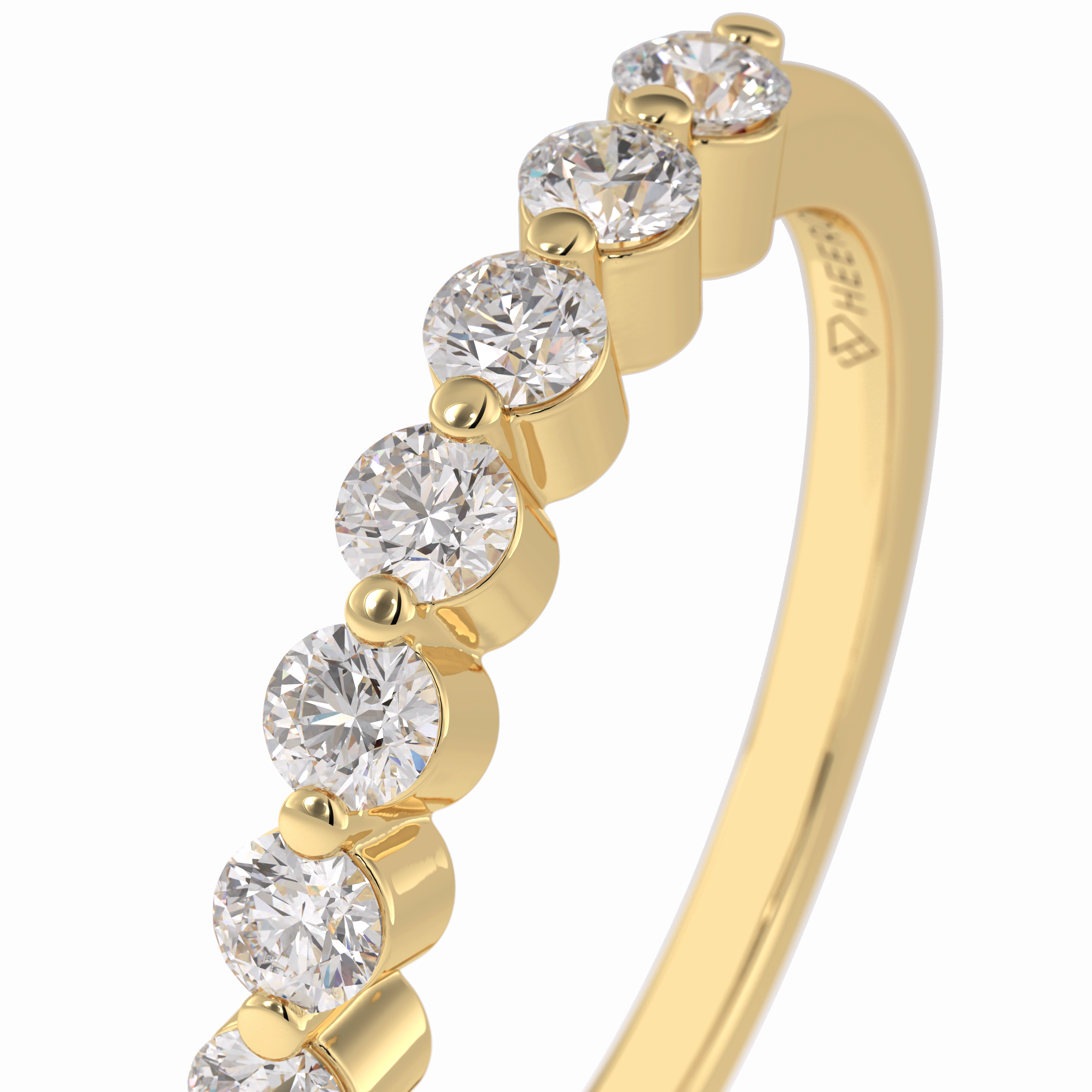 Lumina 0.47 Carat Round VVS1 Full Eternity Lab-Grown Wedding Band in 18K Yellow Gold