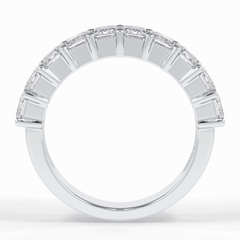 Regal Array 2.26 Carat Emerald VVS1 Half Eternity Lab-Grown Wedding Band in 18K White Gold