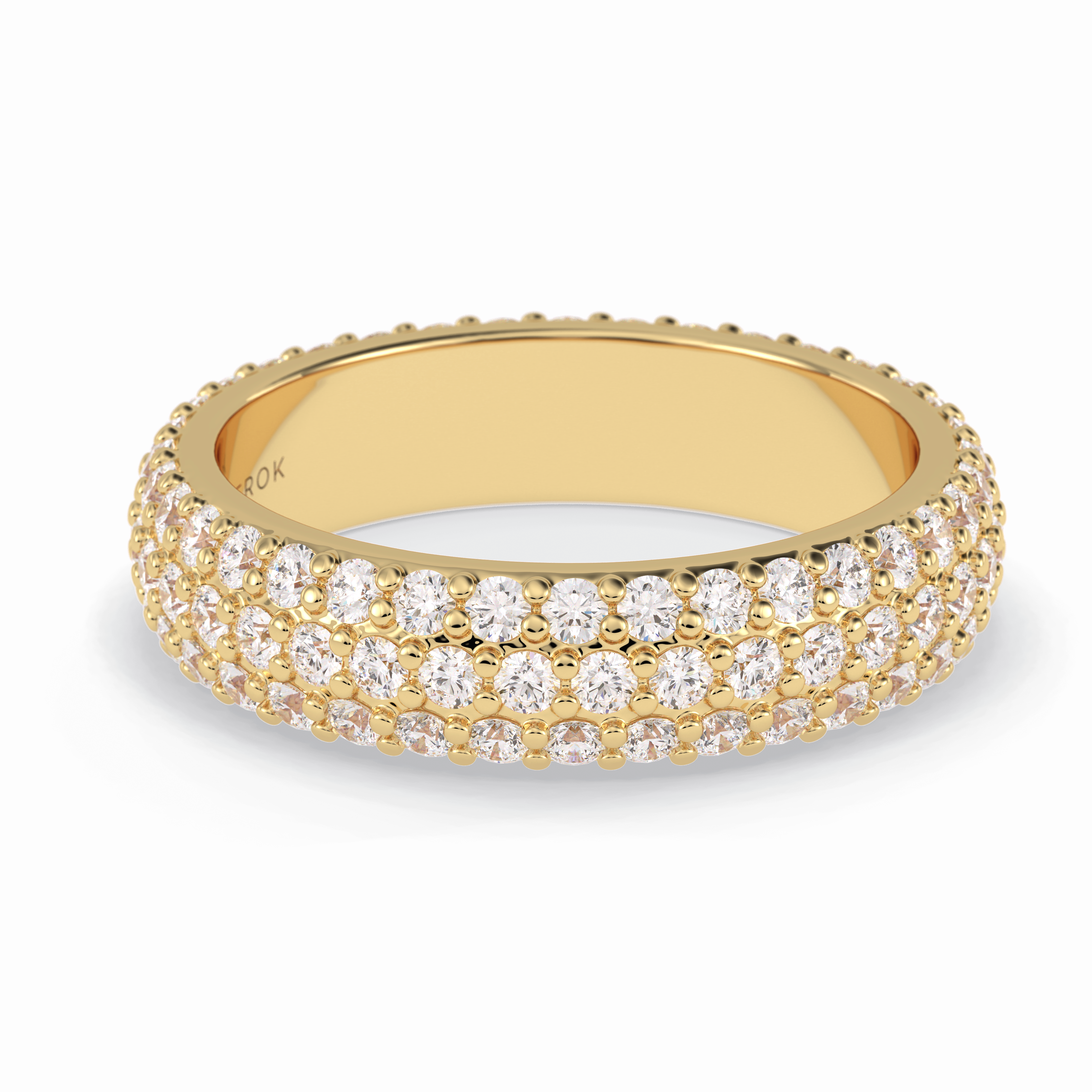 Luminous Coronet 1.36 Carat Round VVS1 Half Eternity Lab-Grown Wedding Band in 18K Yellow Gold