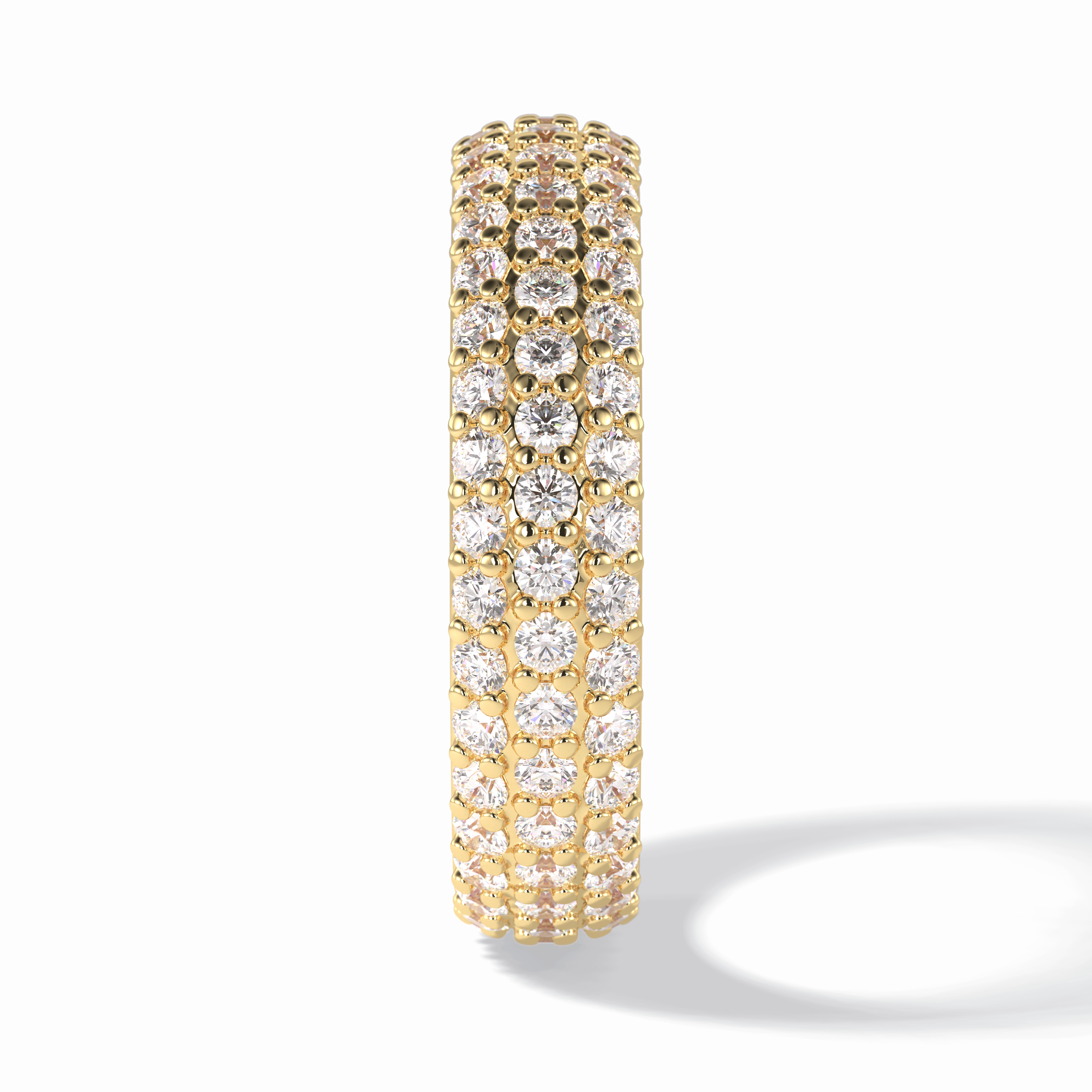 Luminous Coronet 1.36 Carat Round VVS1 Half Eternity Lab-Grown Wedding Band in 18K Yellow Gold