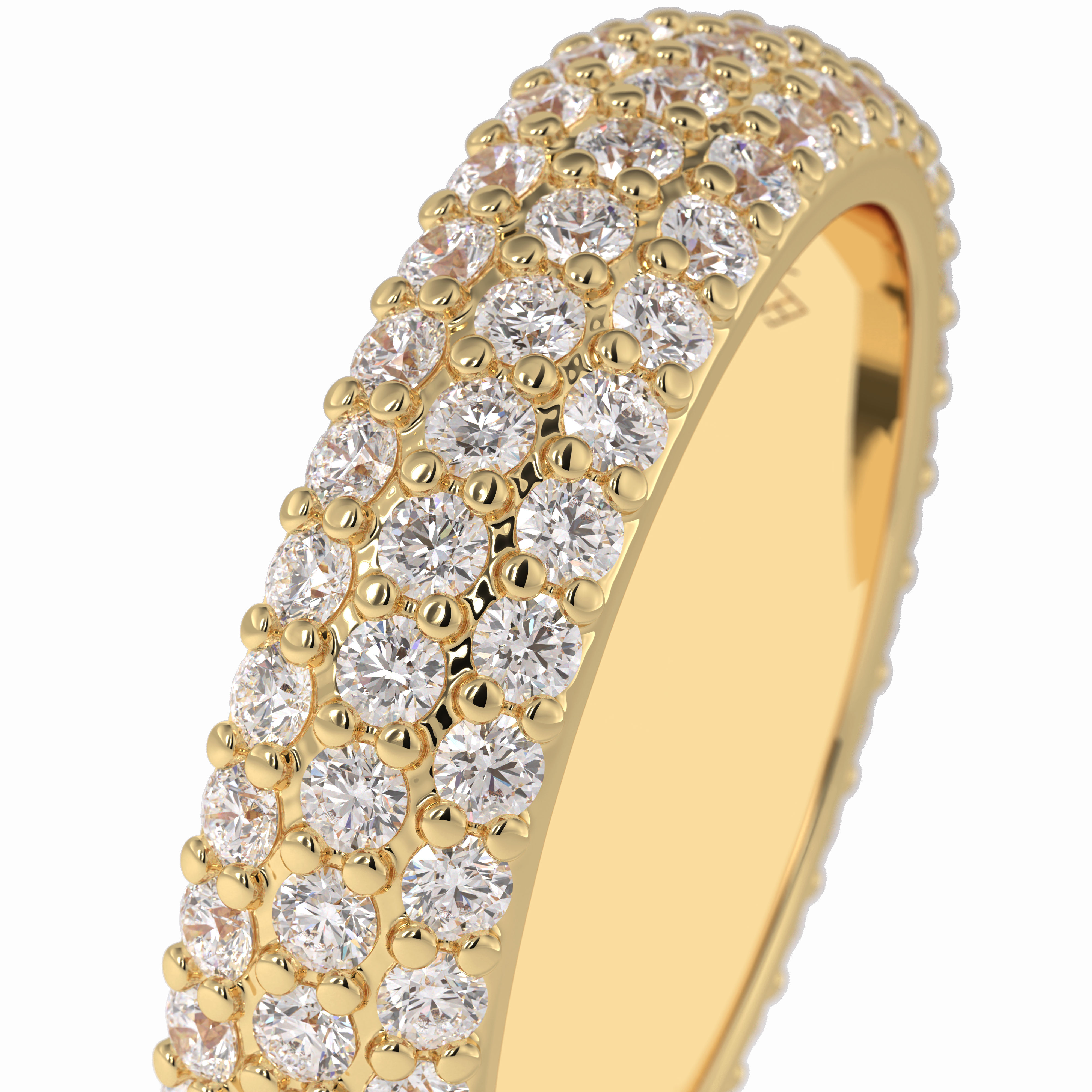 Luminous Coronet 1.36 Carat Round VVS1 Half Eternity Lab-Grown Wedding Band in 18K Yellow Gold