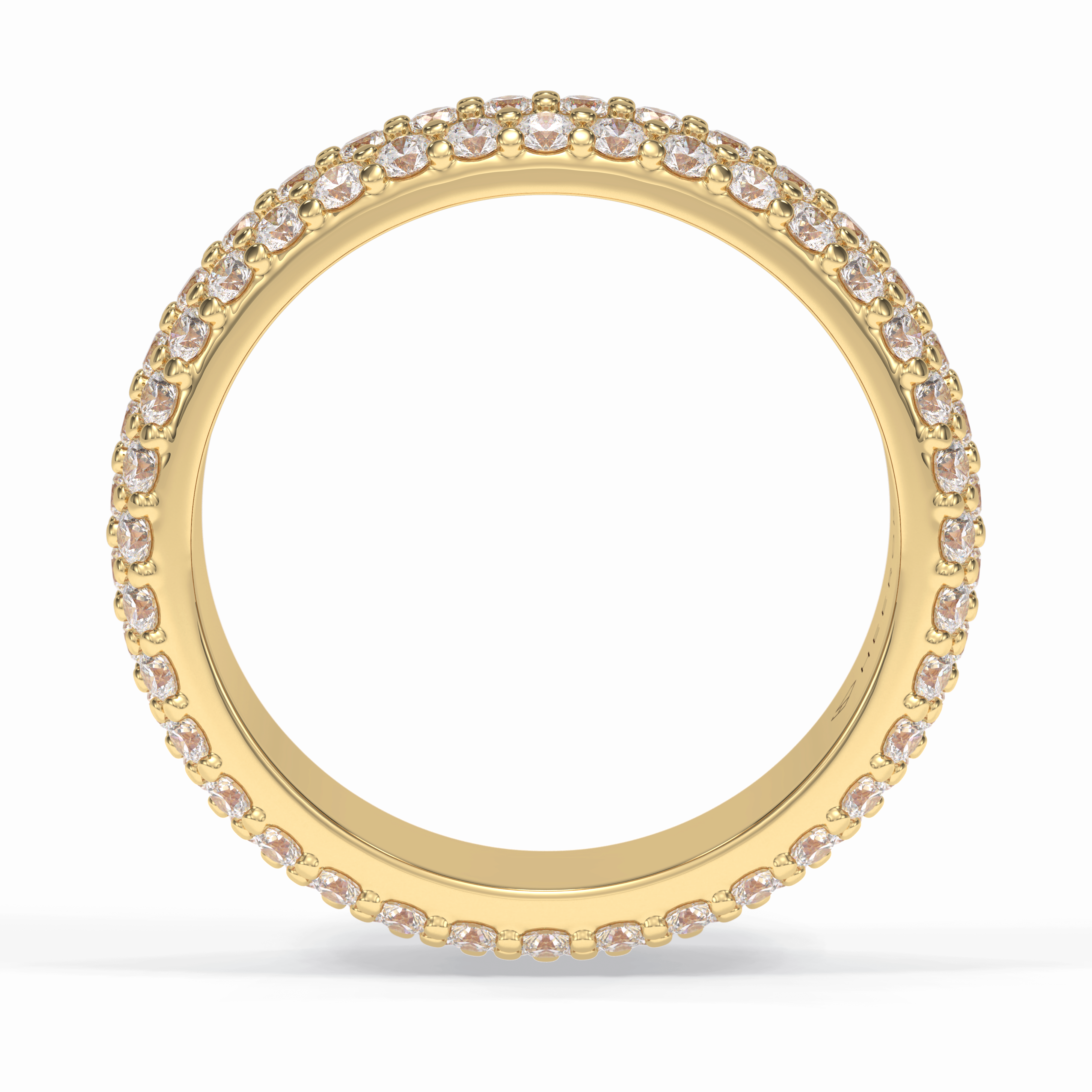 Luminous Coronet 1.36 Carat Round VVS1 Half Eternity Lab-Grown Wedding Band in 18K Yellow Gold