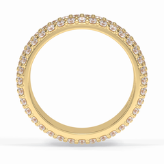 Luminous Coronet 1.36 Carat Round VVS1 Half Eternity Lab-Grown Wedding Band in 18K Yellow Gold