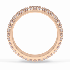 Luminous Coronet 1.36 Carat Round VVS1 Half Eternity Lab-Grown Wedding Band in 18K Rose Gold