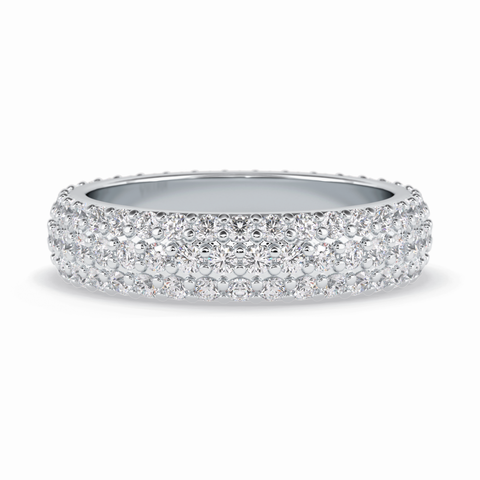 Luminous Coronet 1.36 Carat Round VVS1 Lab-Grown Eternity Wedding Band in 18K Gold