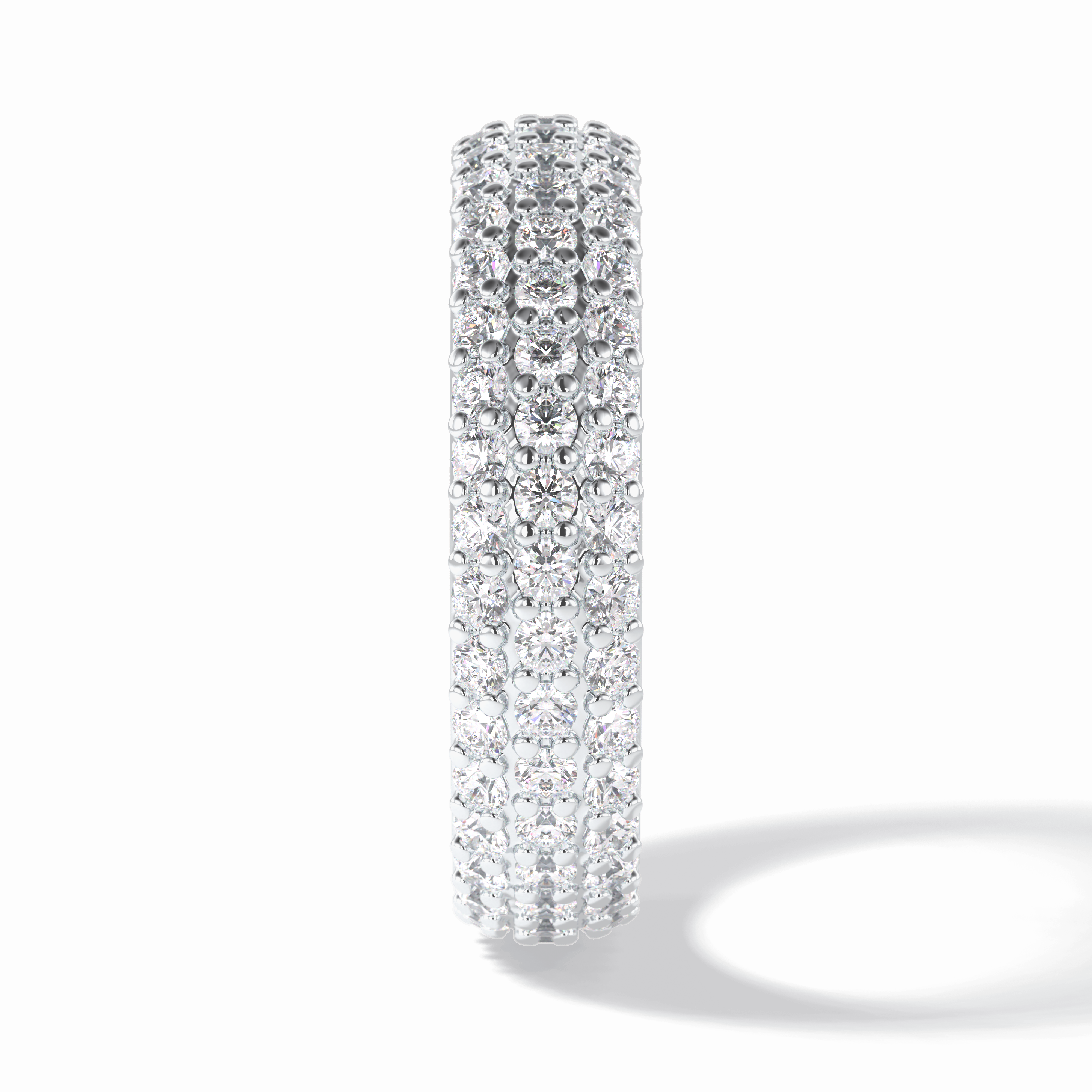 Luminous Coronet 1.36 Carat Round VVS1 Half Eternity Lab-Grown Wedding Band in 18K White Gold