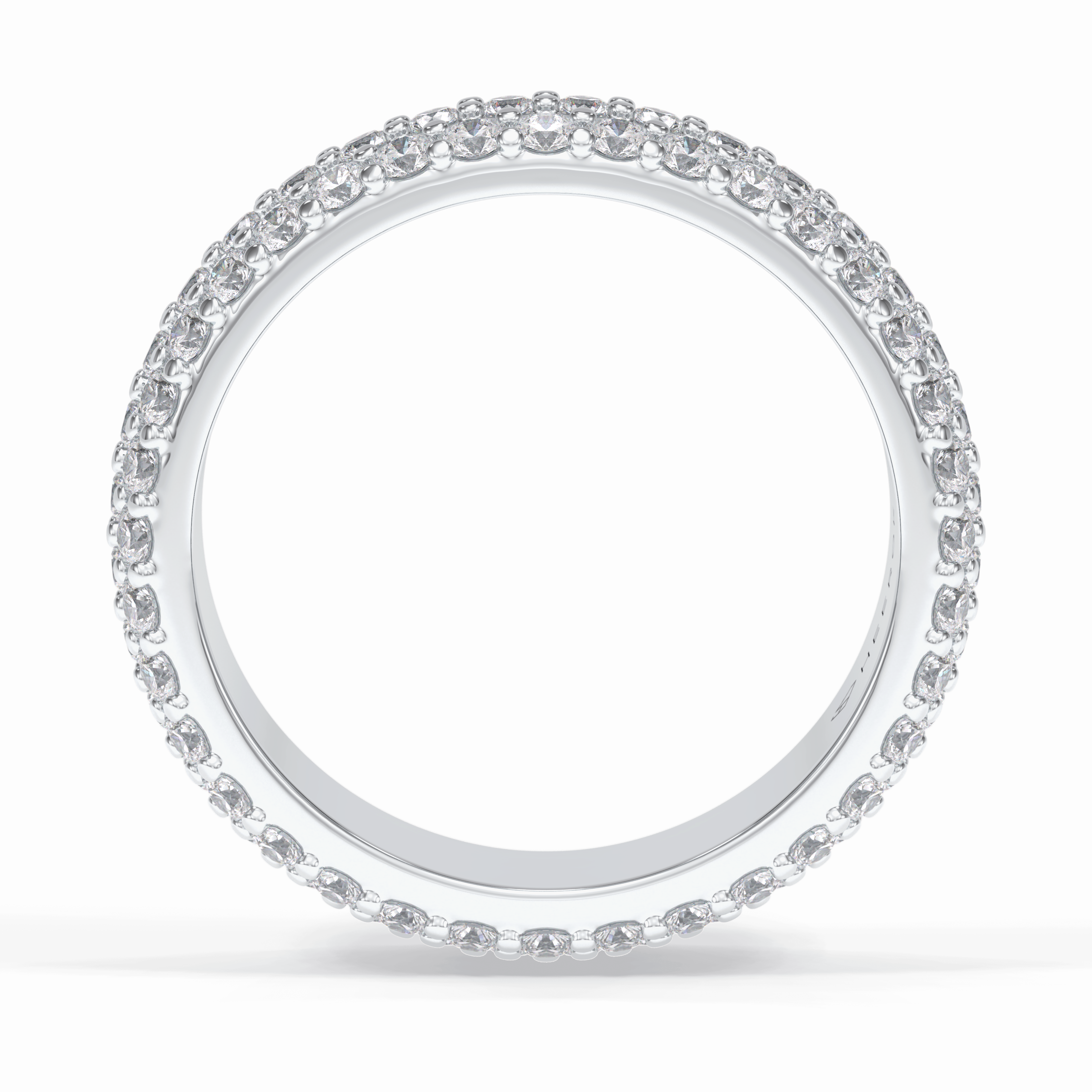 Luminous Coronet 1.36 Carat Round VVS1 Half Eternity Lab-Grown Wedding Band in 18K White Gold