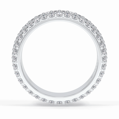 Luminous Coronet 1.36 Carat Round VVS1 Half Eternity Lab-Grown Wedding Band in 18K White Gold