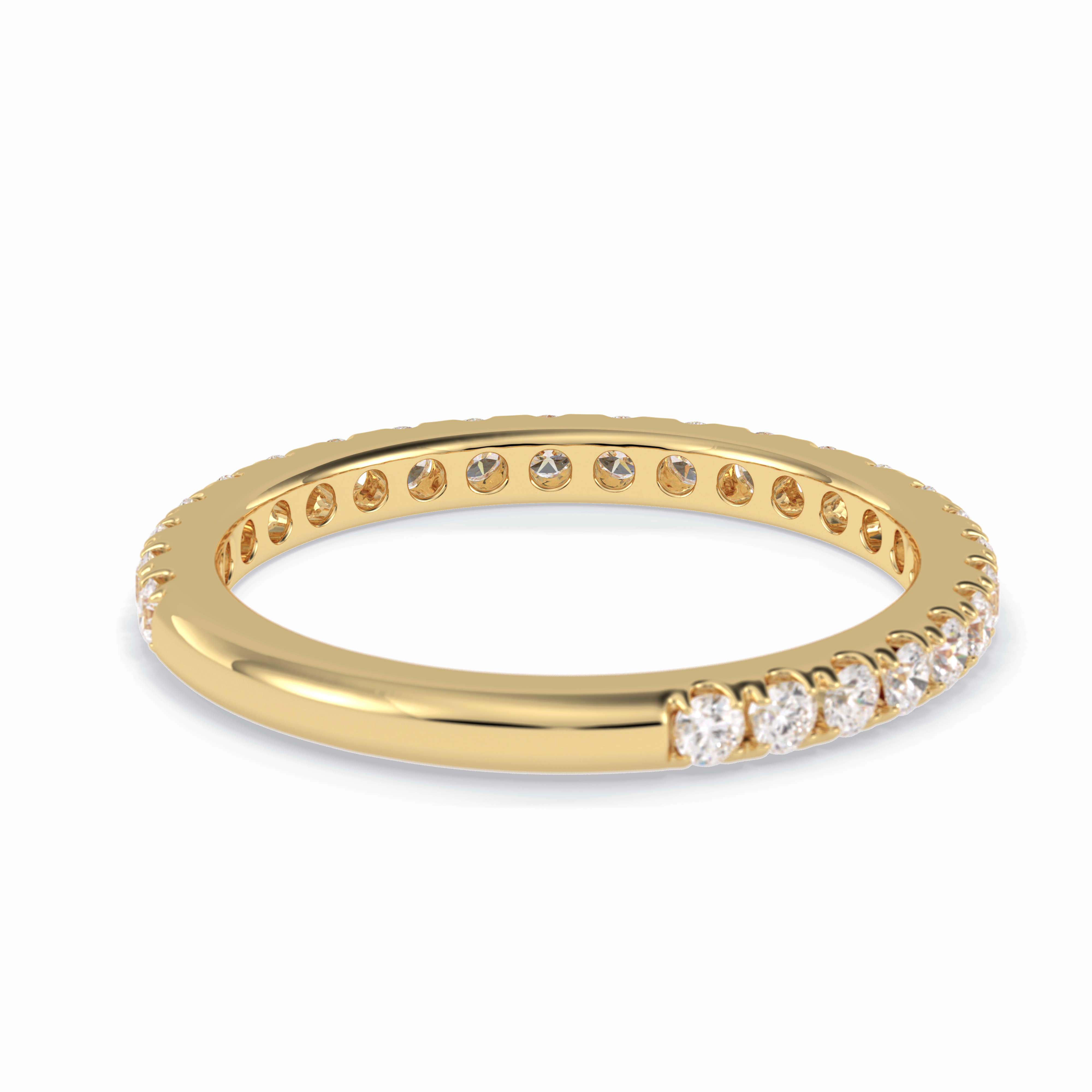 Starlit 0.46 Carat Round VVS1 Half Eternity Lab-Grown Wedding Band in 18K Yellow Gold