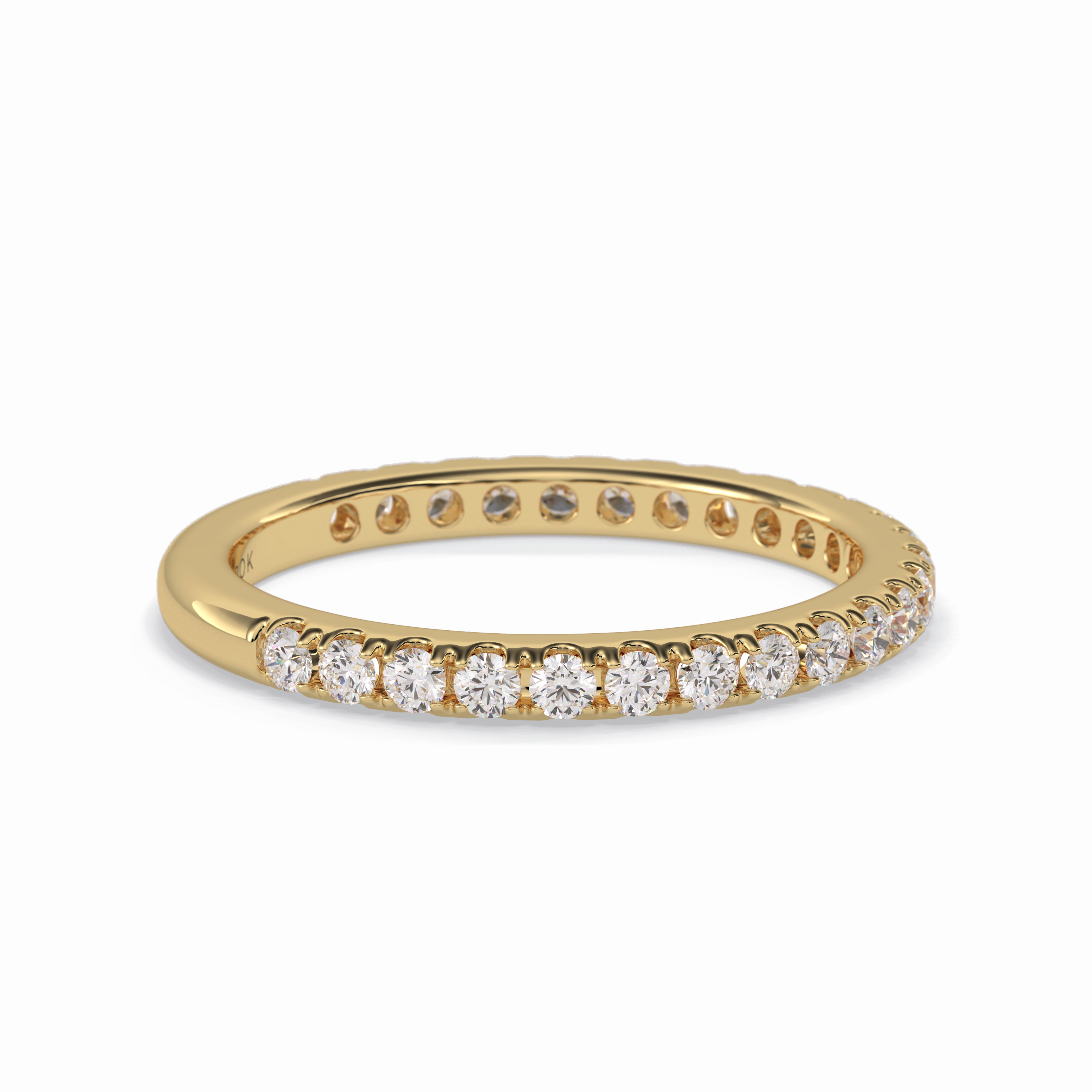 Starlit 0.46 Carat Round VVS1 Half Eternity Lab-Grown Wedding Band in 18K Yellow Gold