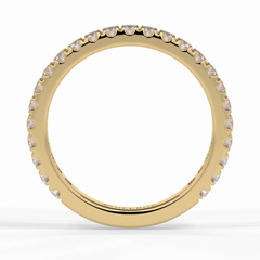 Starlit 0.46 Carat Round VVS1 Half Eternity Lab-Grown Wedding Band in 18K Yellow Gold