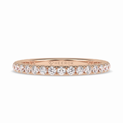 Starlit 0.46 Carat Round VVS1 Half Eternity Lab-Grown Wedding Band in 18K Rose Gold