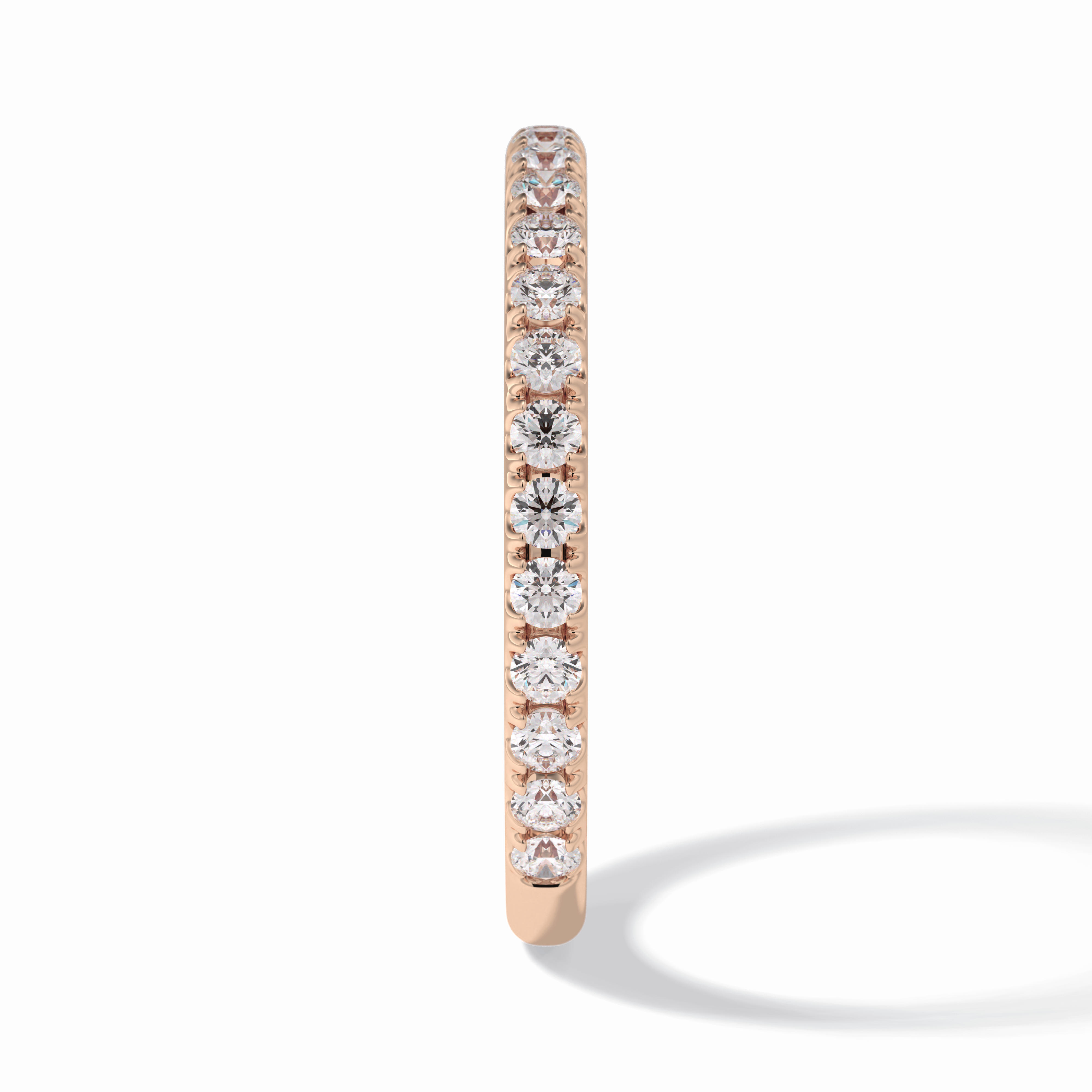 Starlit 0.46 Carat Round VVS1 Half Eternity Lab-Grown Wedding Band in 18K Rose Gold