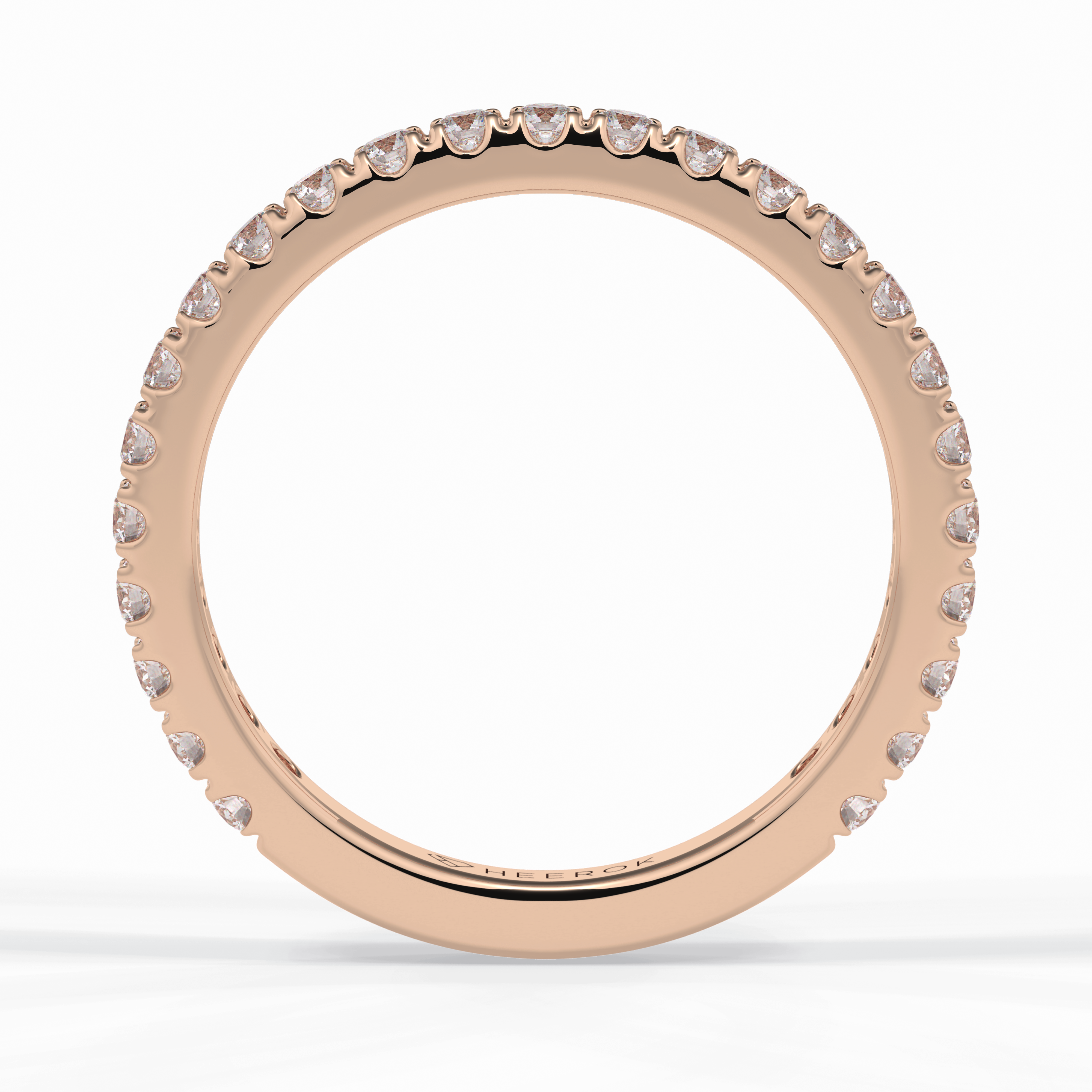 Starlit 0.46 Carat Round VVS1 Half Eternity Lab-Grown Wedding Band in 18K Rose Gold