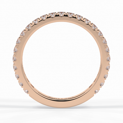 Starlit 0.46 Carat Round VVS1 Half Eternity Lab-Grown Wedding Band in 18K Rose Gold