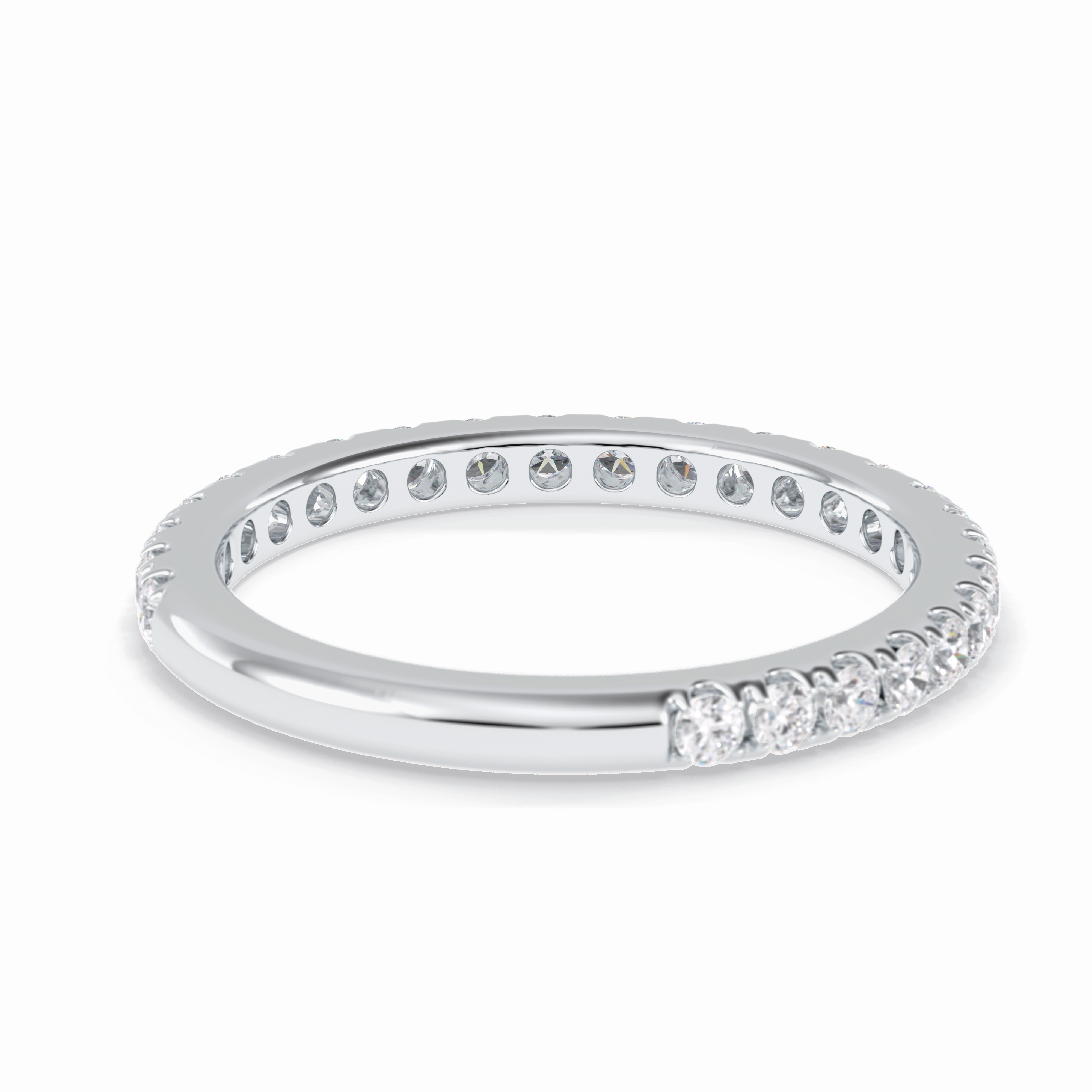 Starlit 0.46 Carat Round VVS1 Half Eternity Lab-Grown Wedding Band in 18K White Gold