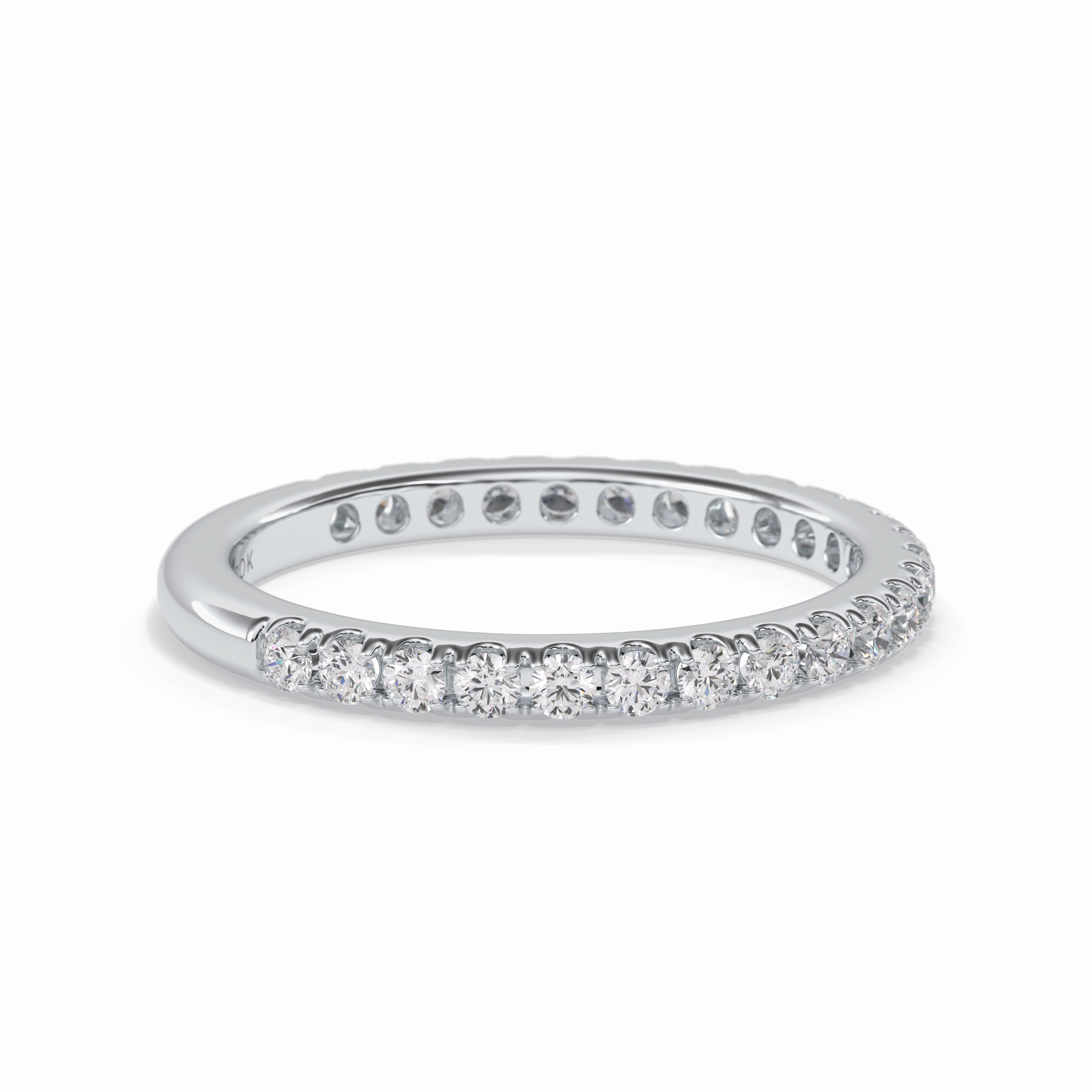 Starlit 0.46 Carat Round VVS1 Half Eternity Lab-Grown Wedding Band in 18K White Gold