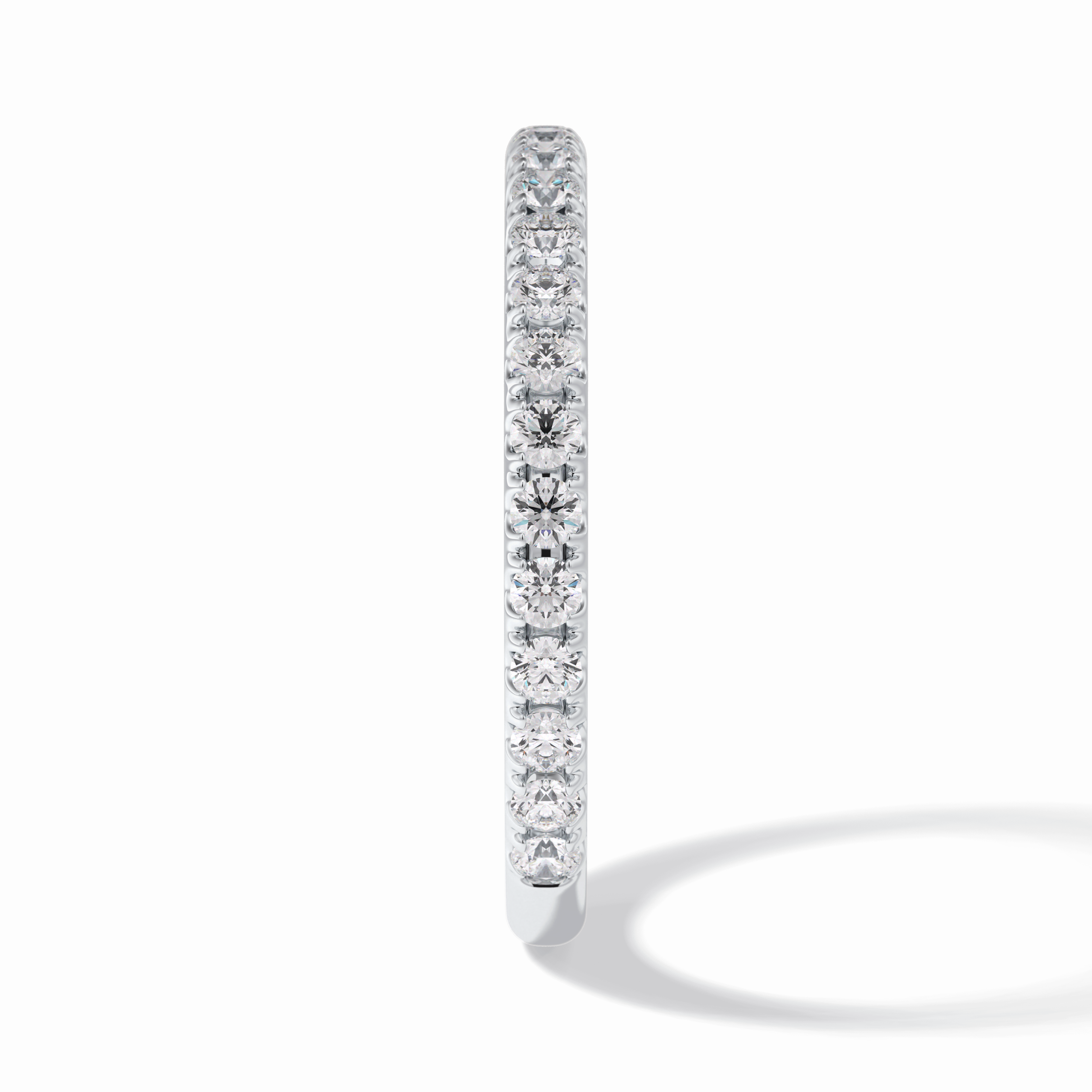 Starlit 0.46 Carat Round VVS1 Half Eternity Lab-Grown Wedding Band in 18K White Gold