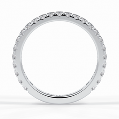 Starlit 0.46 Carat Round VVS1 Half Eternity Lab-Grown Wedding Band in 18K White Gold