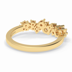 Stellar Cluster 0.46 Carat Round VVS1 Half Eternity Lab-Grown Wedding Band in 18K Yellow Gold