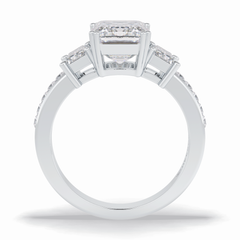Majestic Monarch 2.56 Carat Emerald VS1 Lab-Grown Three Stone Engagement Ring in 18K Gold