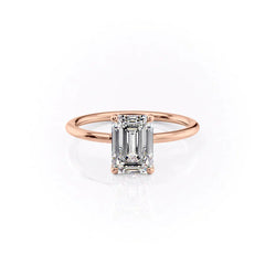 Majestic Empress 2.08 Carat VVS1 Lab‑Grown Emerald Solitaire Engagement Ring in 18K Rose Gold Front View