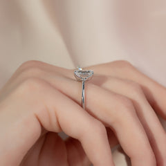 Majestic Empress 2.08 Carat VVS1 Lab‑Grown Emerald Solitaire Engagement Ring in 18K White Gold Finger Side View 1