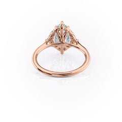 Majestic Marquise 1.10 Carat VVS1 Lab-Grown Three Stone Engagement Ring in 18K Rose Gold Back View
