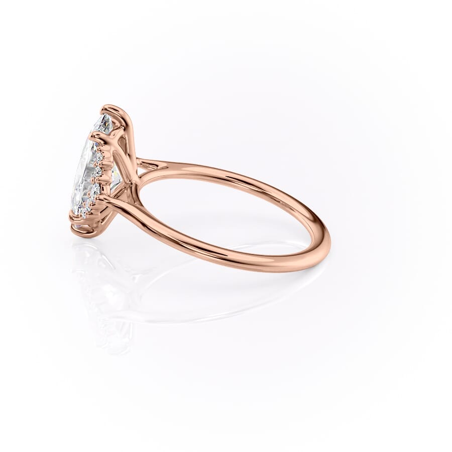 Majestic Marquise 1.10 Carat VVS1 Lab-Grown Three Stone Engagement Ring in 18K Rose Gold Left View