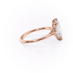 Majestic Marquise 1.10 Carat VVS1 Lab-Grown Three Stone Engagement Ring in 18K Rose Gold Right View