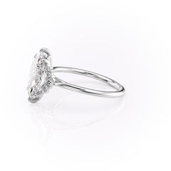 Majestic Marquise 1.10 Carat VVS1 Lab-Grown Three Stone Engagement Ring in 18K White Gold Left View