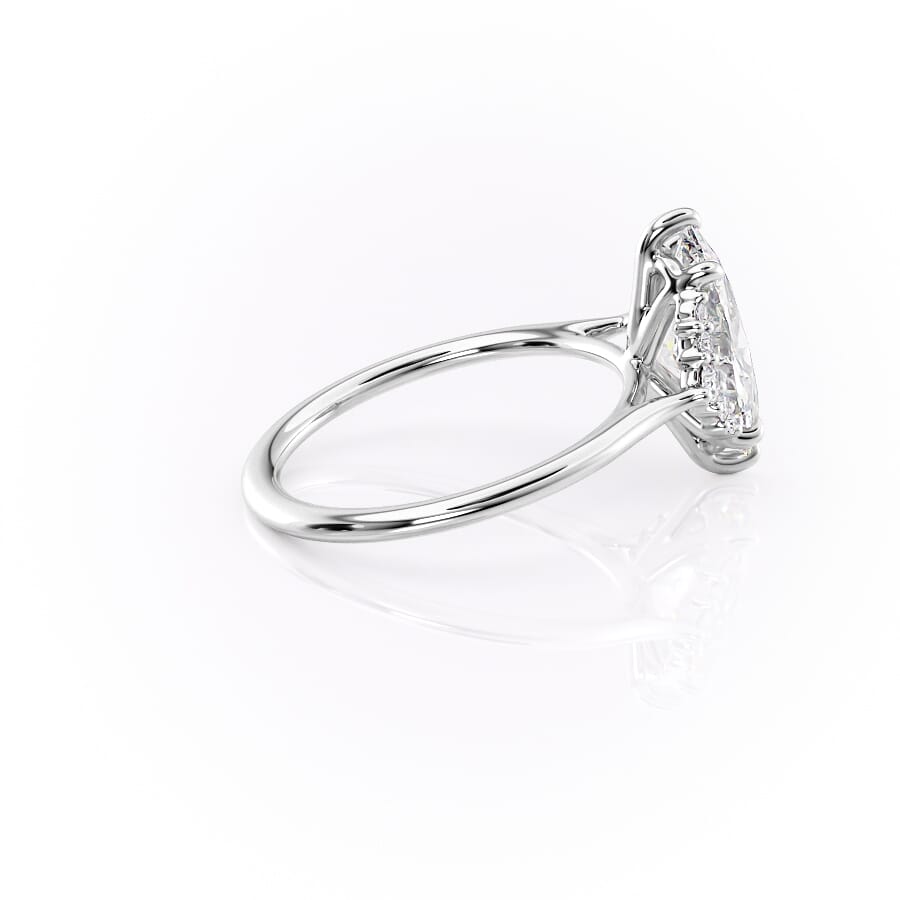 Majestic Marquise 1.10 Carat VVS1 Lab-Grown Three Stone Engagement Ring in 18K White Gold Right View