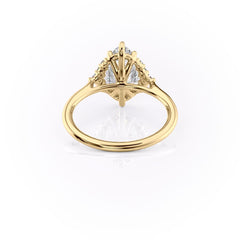 Majestic Marquise 1.10 Carat VVS1 Lab-Grown Three Stone Engagement Ring in 18K yellow Gold Back View
